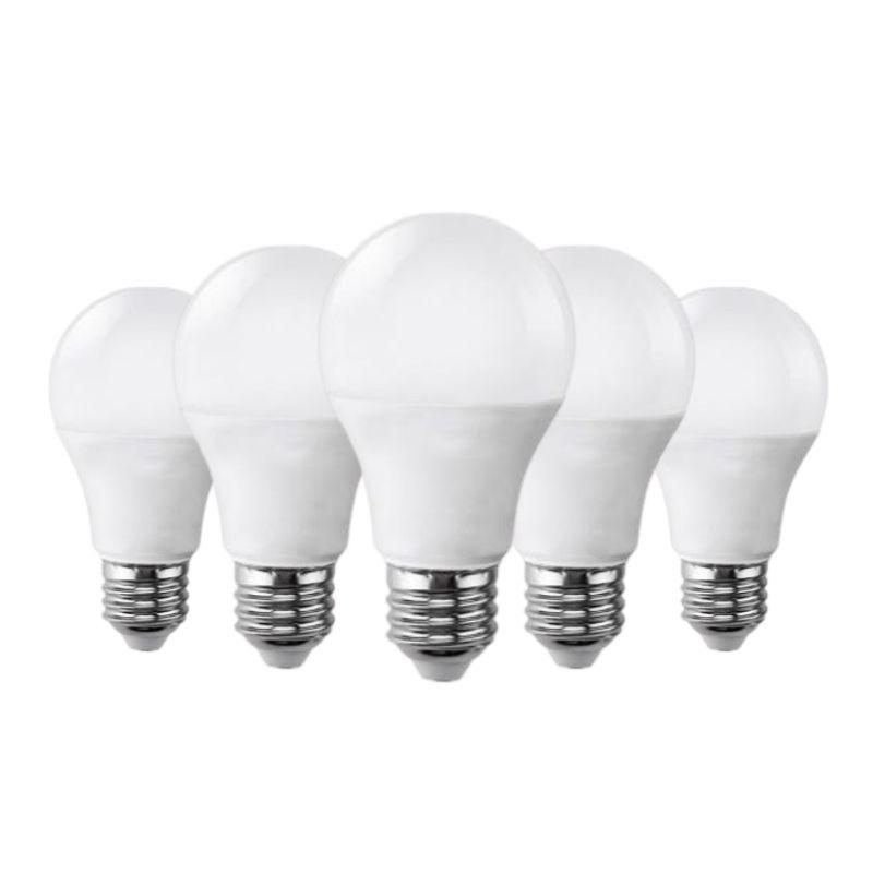 Bombilla LED E27 9w 220v a60 180° (pack de 5) - blanco frío 6000k