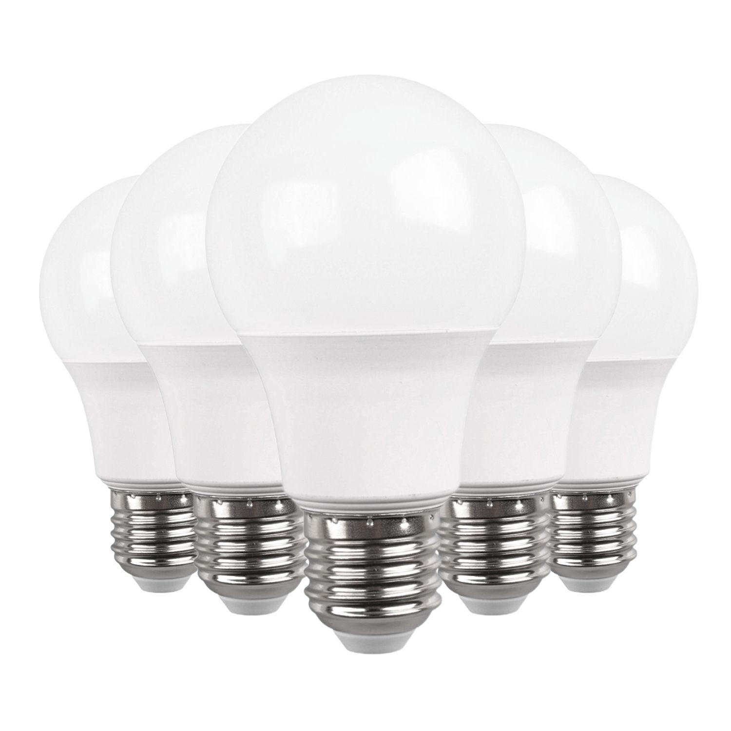 Pack 5 bombillas LED estándar E27 9w equi.60w 806lm 3000k 15000h