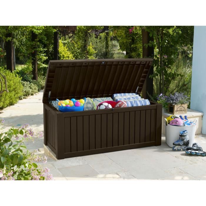Keter caja de jardín keter 'rockwood deck' 155 x 72,4 cm marrón oscuro