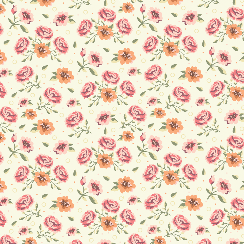 Papel pintado floral ramos rosas 60cm por 300cm