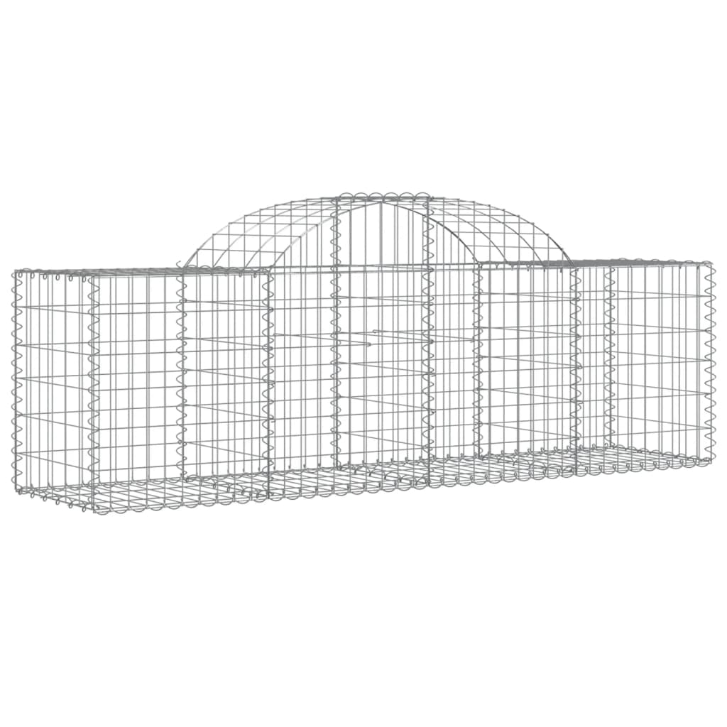 vidaXL cestas gaviones 3 uds forma de arco hierro 200x50x60/80 cm