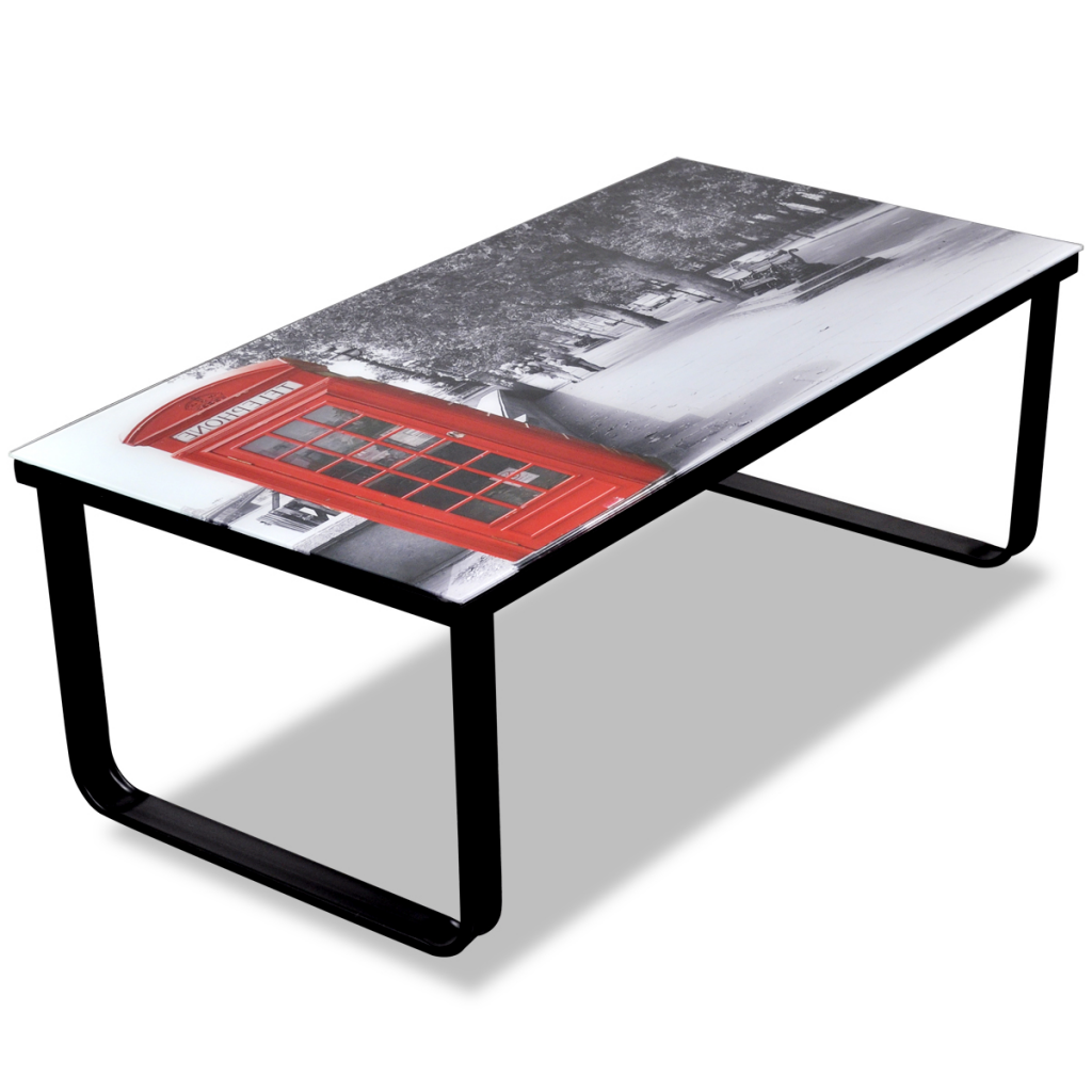 Mesa de centro de diseño de cristal london 90