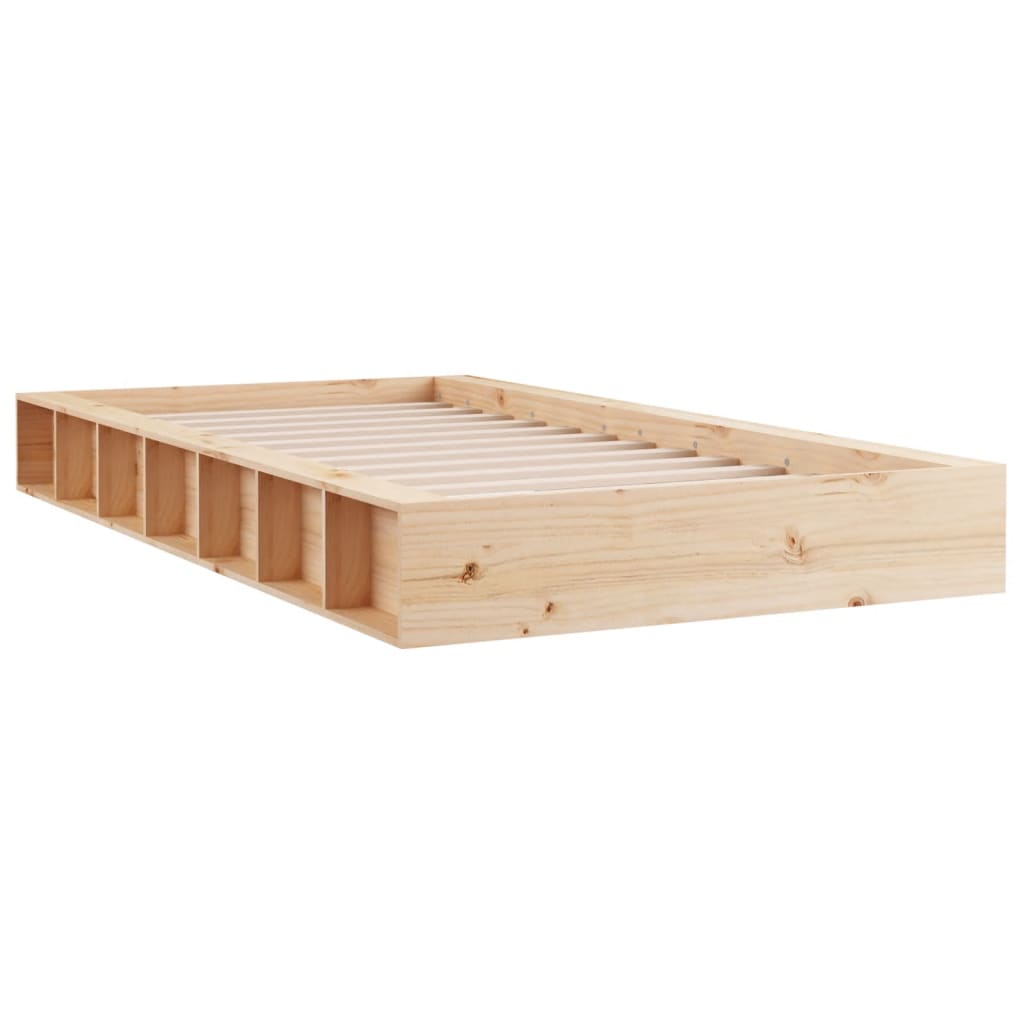 vidaXL estructura de cama individual pequeña madera maciza 75x190 cm