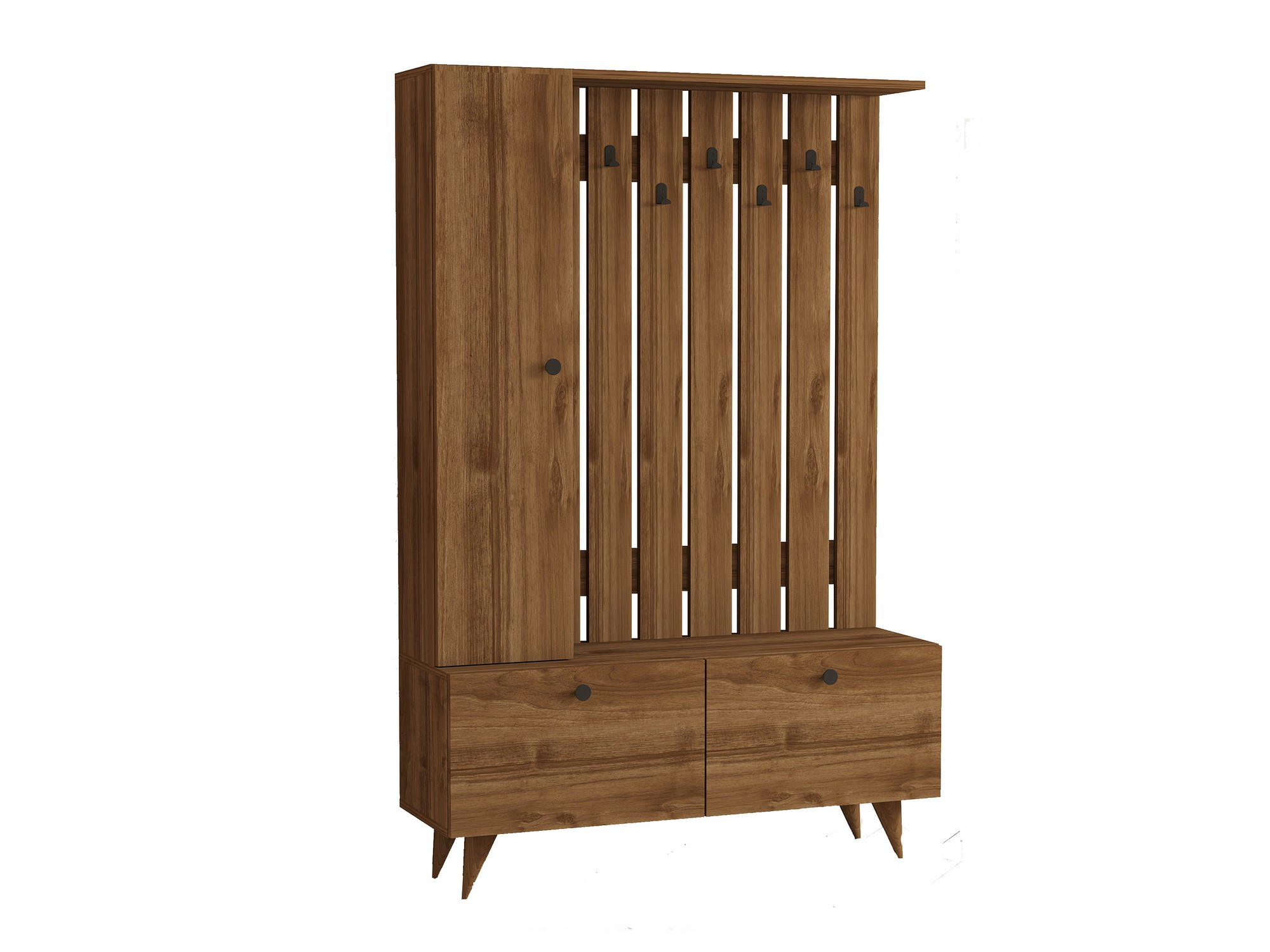 Mueble de entrada de madera <<lala>> - 112 x 35 x 170 cm - marrón