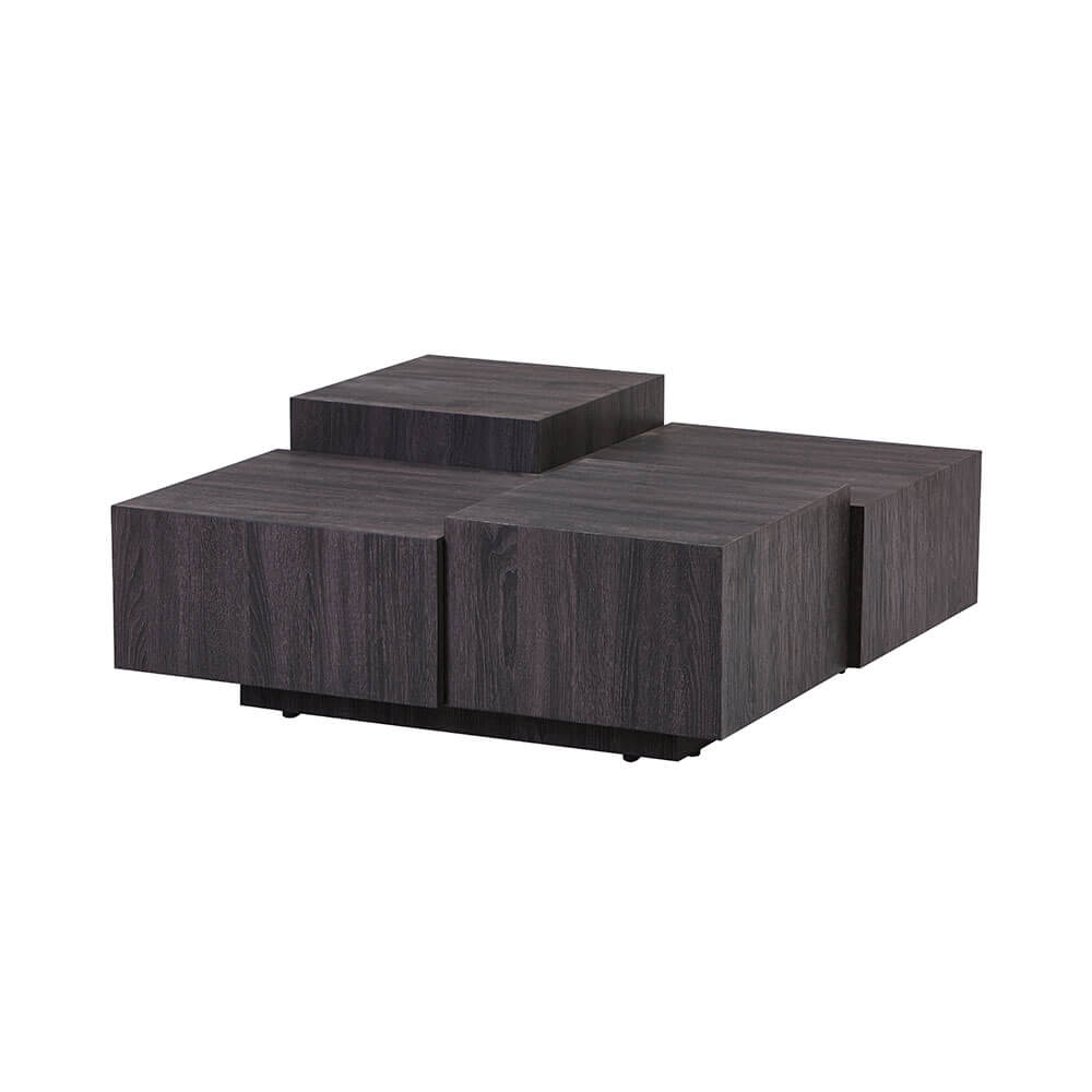 Mesa de centro con efecto flotante nayeli - 96 x 96 cm marrón oscuro