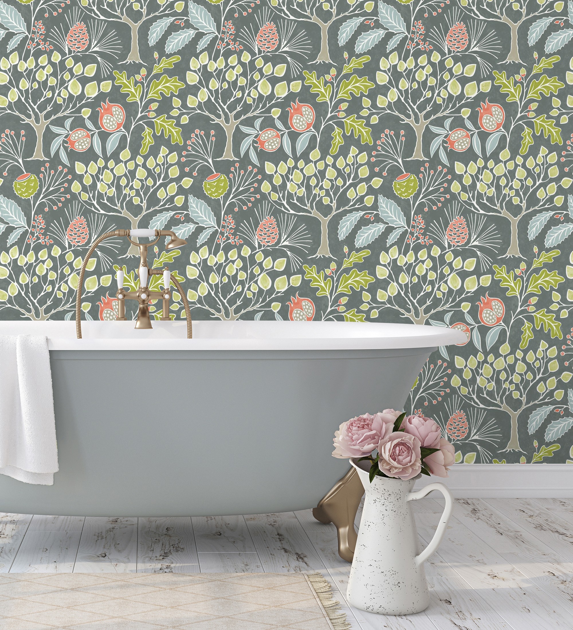 Papel pintado gaulan nórdico de árboles con 5.23m²