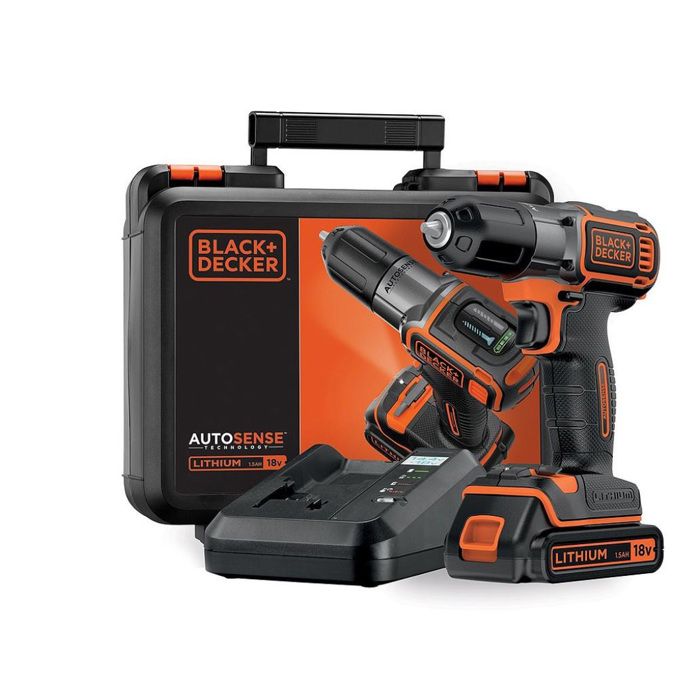 Taladro atornillador - black + decker - asd18k - 18v litio - autoselect - m