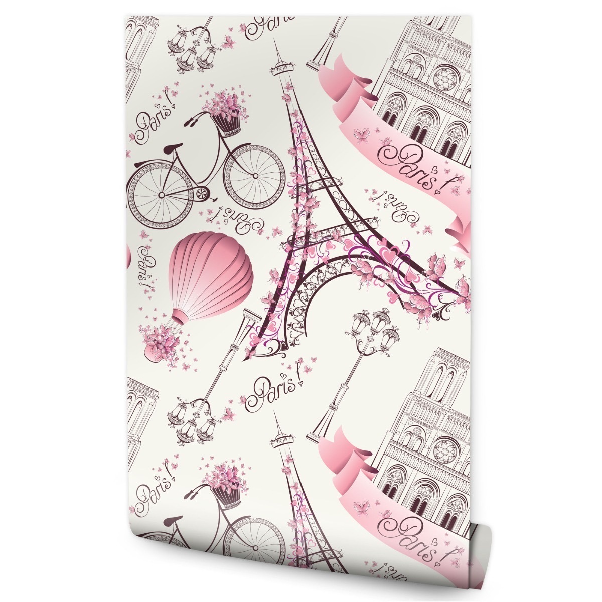 Papel Pintado Con Torre Eiffel París Para El Salón 53cm x 10m