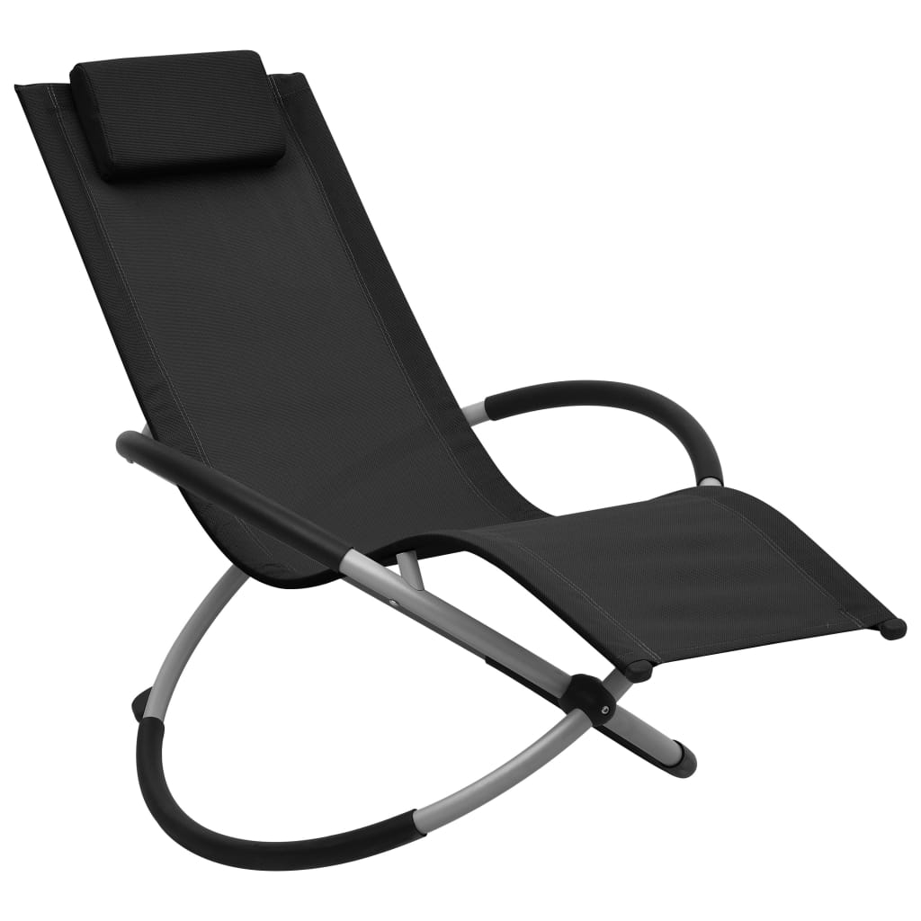 vidaXL tumbona para niños de acero negro