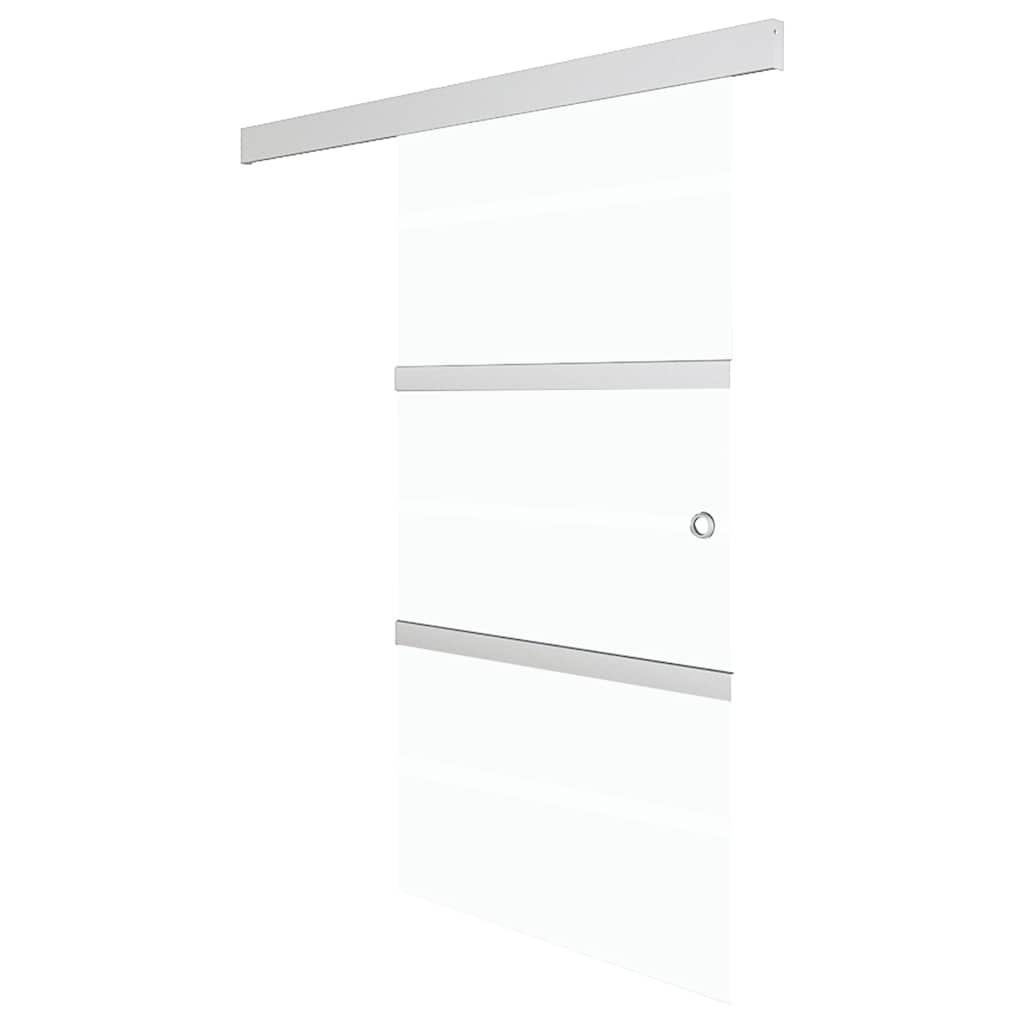 vidaXL puerta corredera vidrio esg y aluminio plateado 90x205 cm
