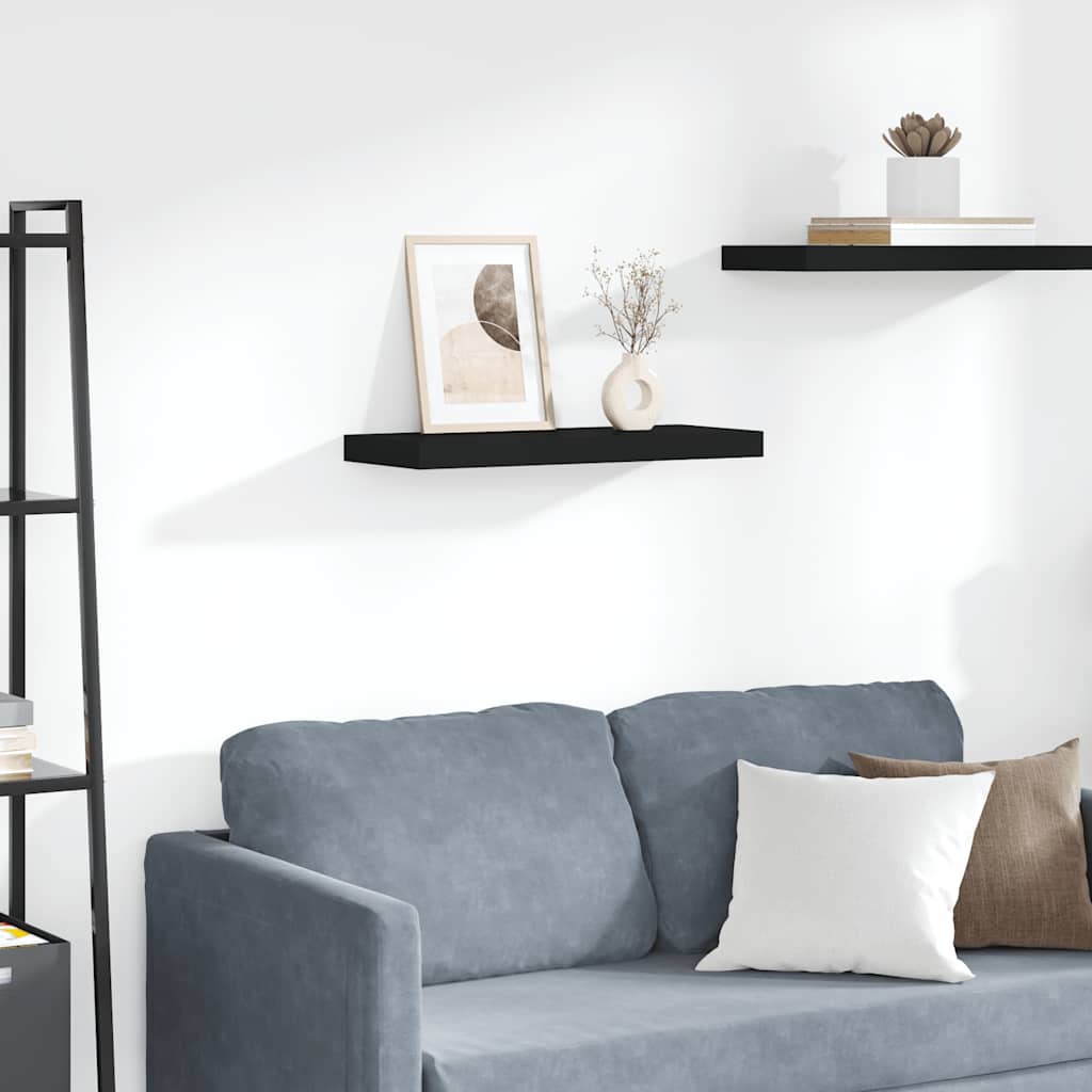 Estante flotante de pared negro mdf 60x23,5x3,8 cm
