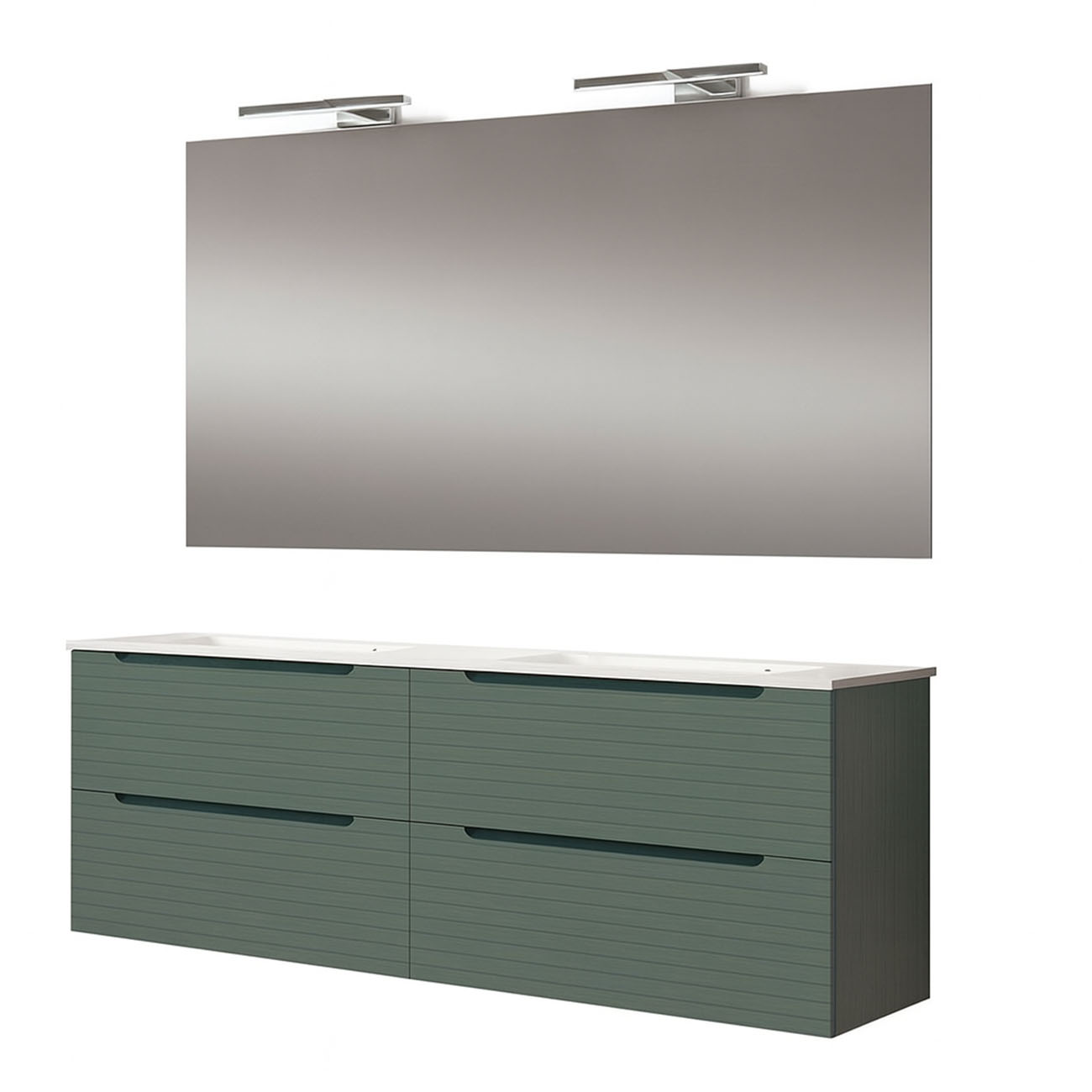Móveis banho completo LED, boreal 120x45 cm lake green 2 gavetas suspensas