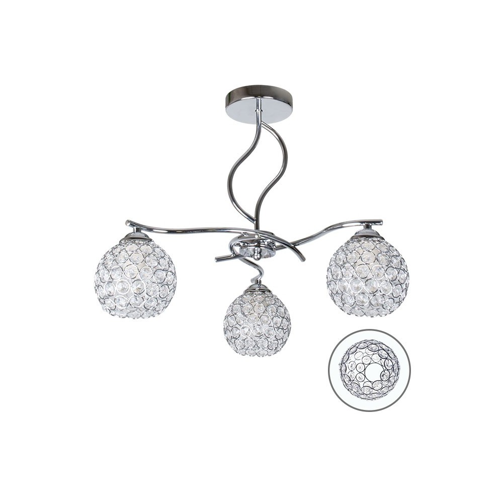 Lampara de techo balbina cromo 45cm