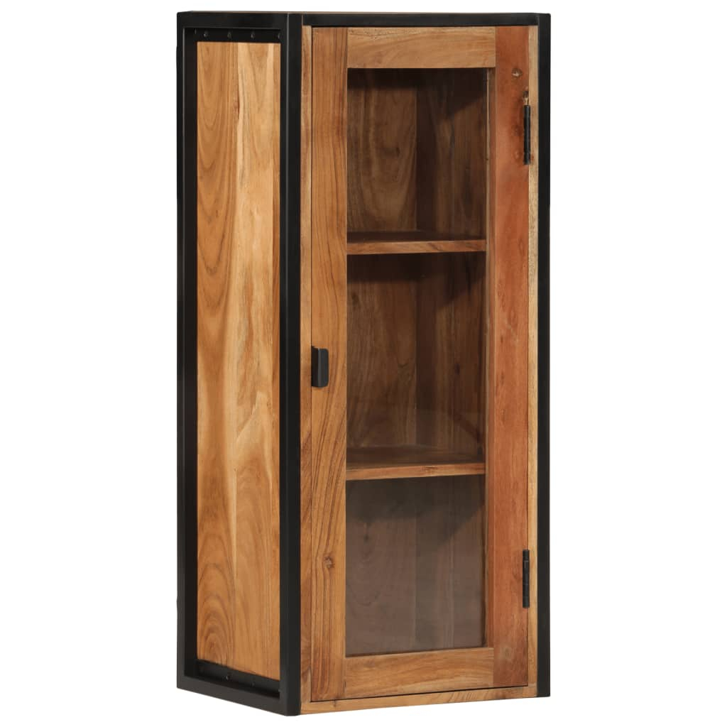 vidaXL mueble de baño madera maciza de acacia y hierro 40x30x90 cm
