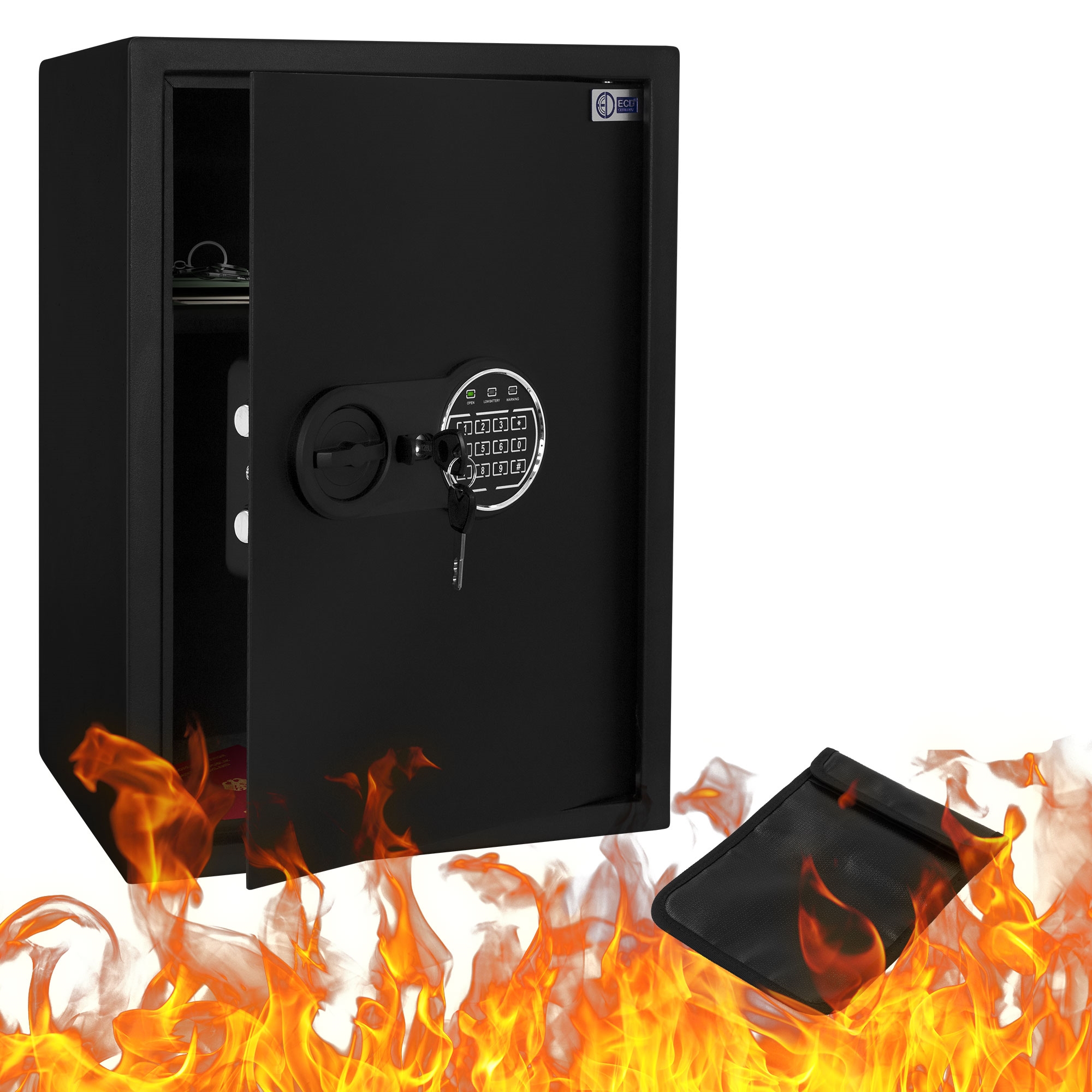 Caja fuerte grande de seguridad 43l 35x50x31cm eléctronica con teclas