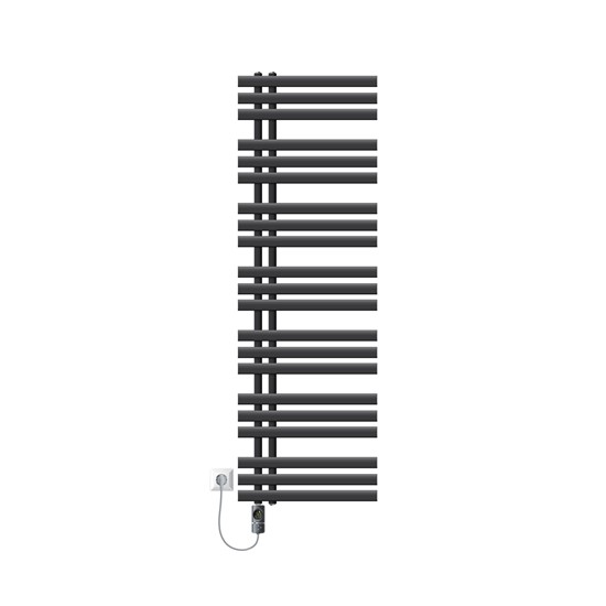 Radiador toallero eléctrico antracita 500 x 1600 mm con elemento 900w