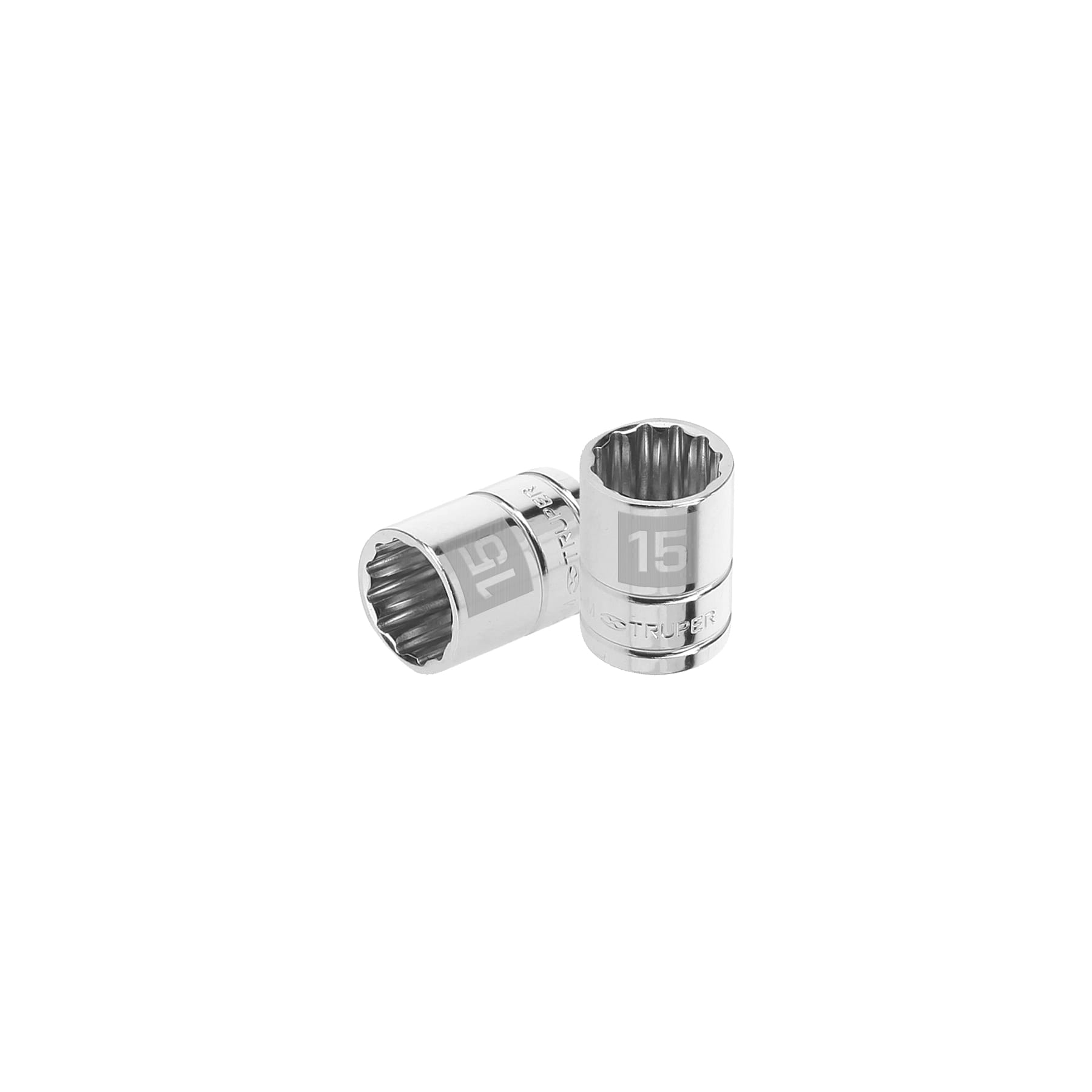 Llave vaso bihexagonal, cuadro 3/8" - 15 mm