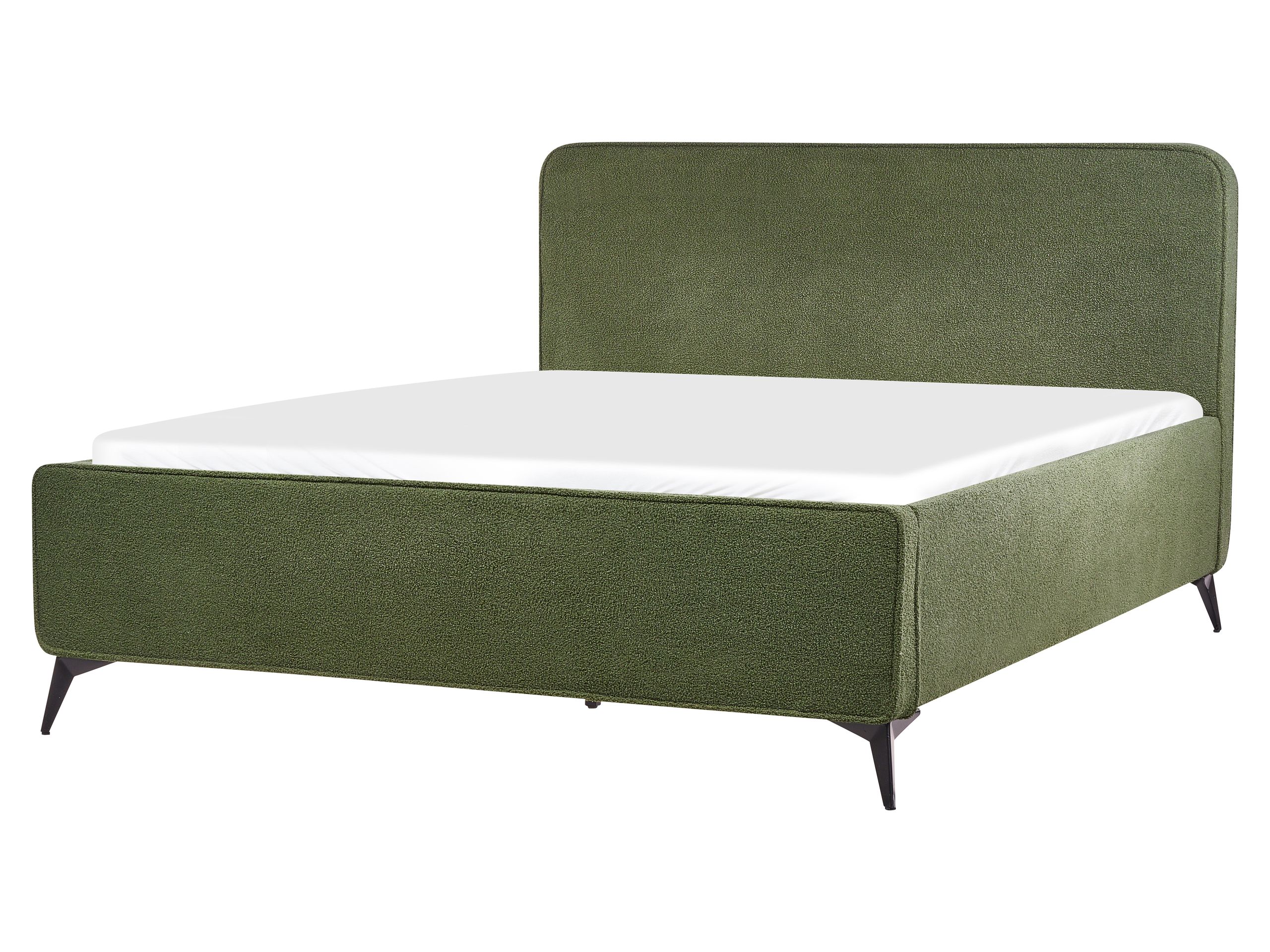 Cama bouclé valognes 160 x 200 cm verde oscuro