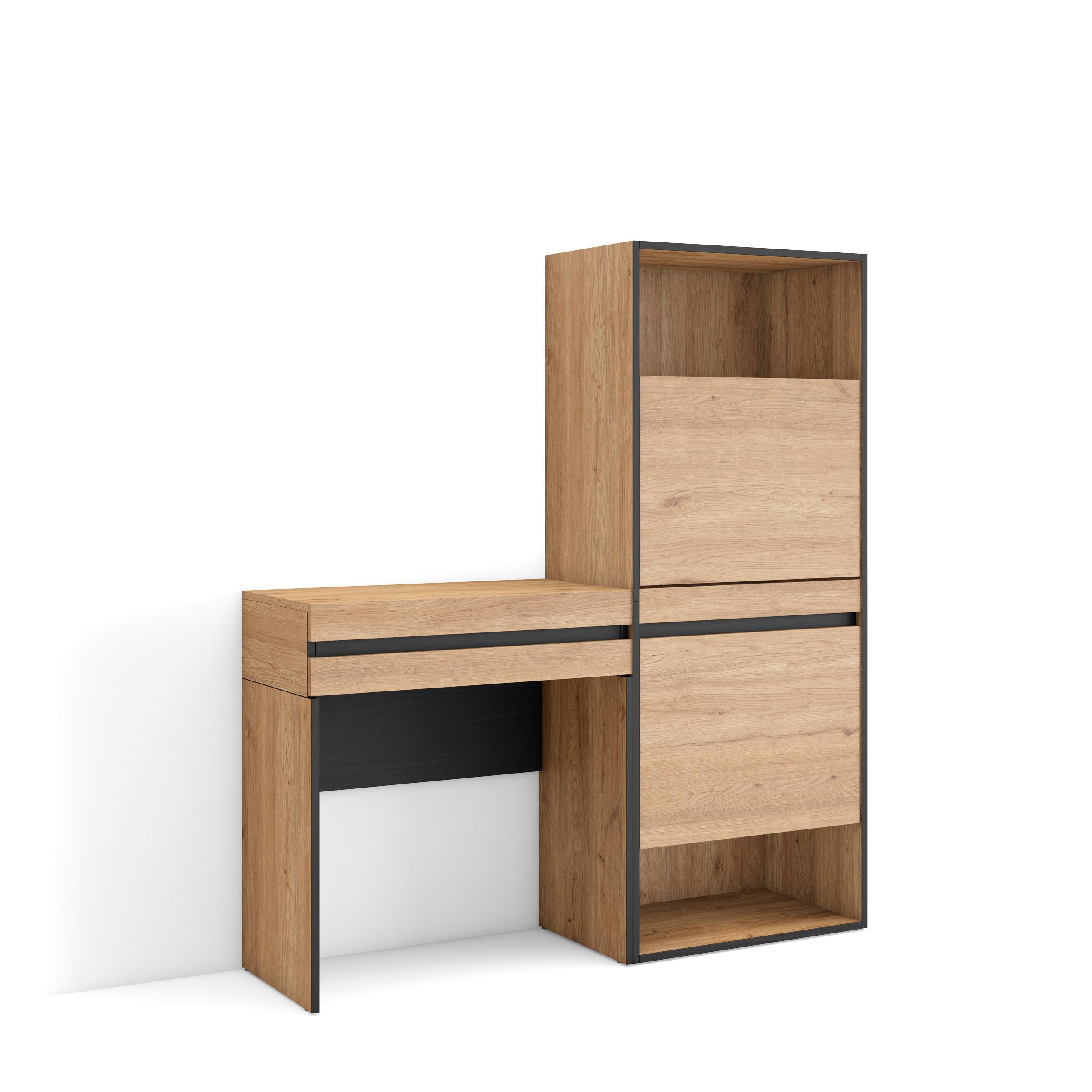 Consola entrada, 130x35x145cm, roble, zapatero rf3448