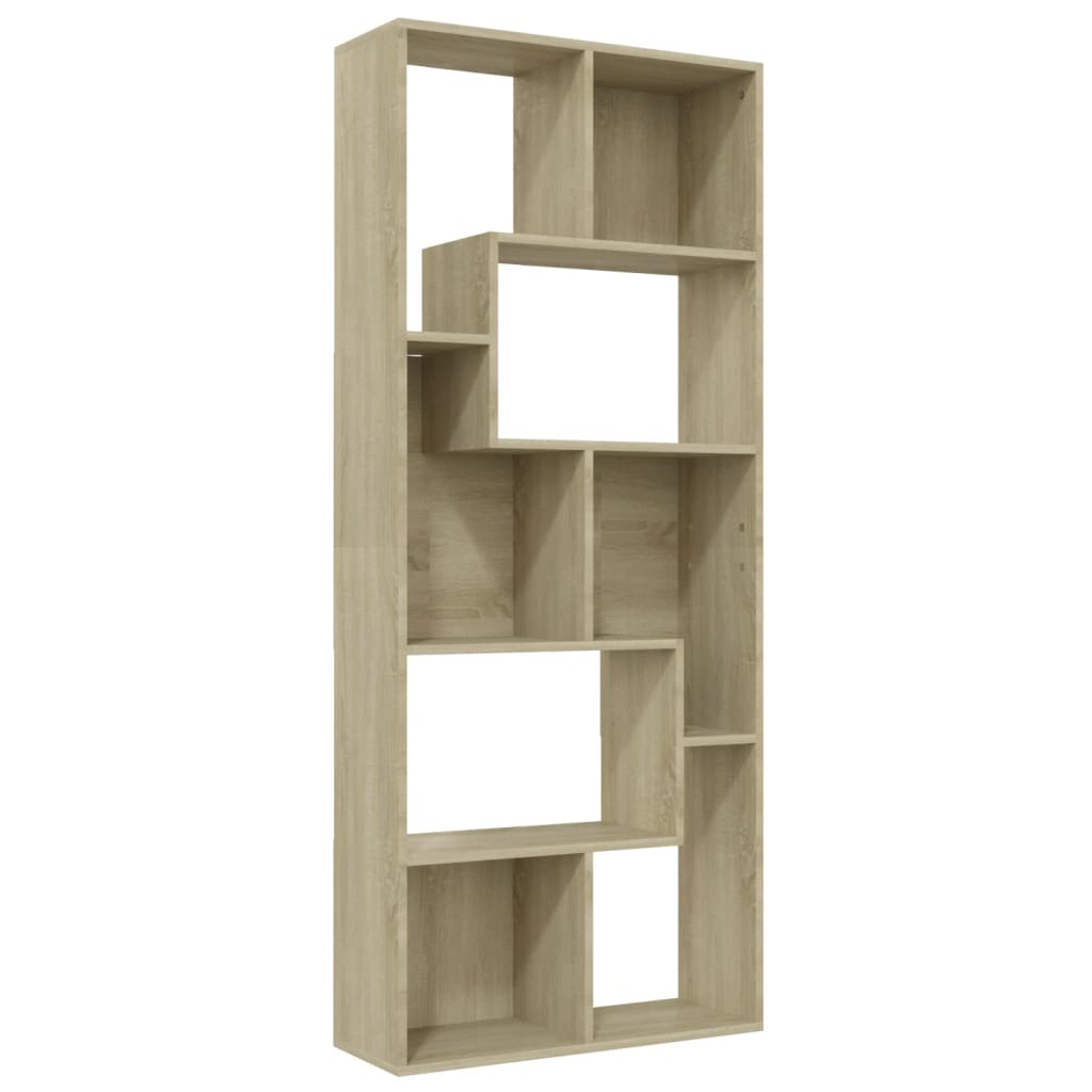 vidaXL estantería madera contrachapada color roble sonoma 67x24x161 cm
