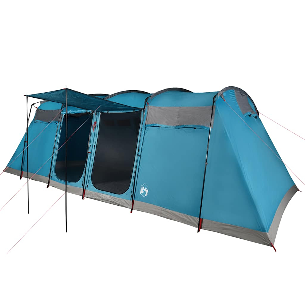 vidaXL tienda de campaña familiar túnel 10 personas impermeable azul