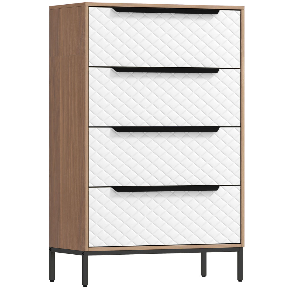 Cómoda de tela 59.5x30x92.5 cm tela no tejida, mdf color marrón Homcom