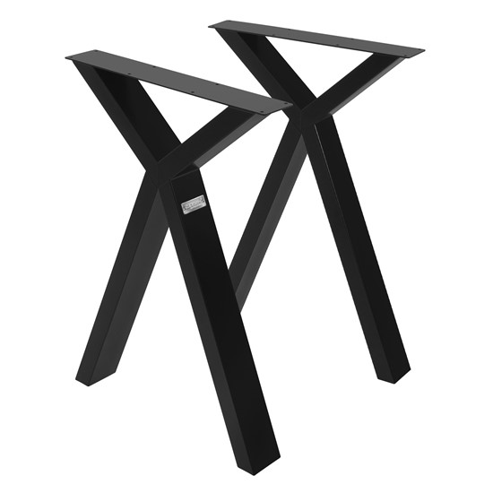 2x patas de mesa industrial 50 x al 72 cm acero negro en forma de x