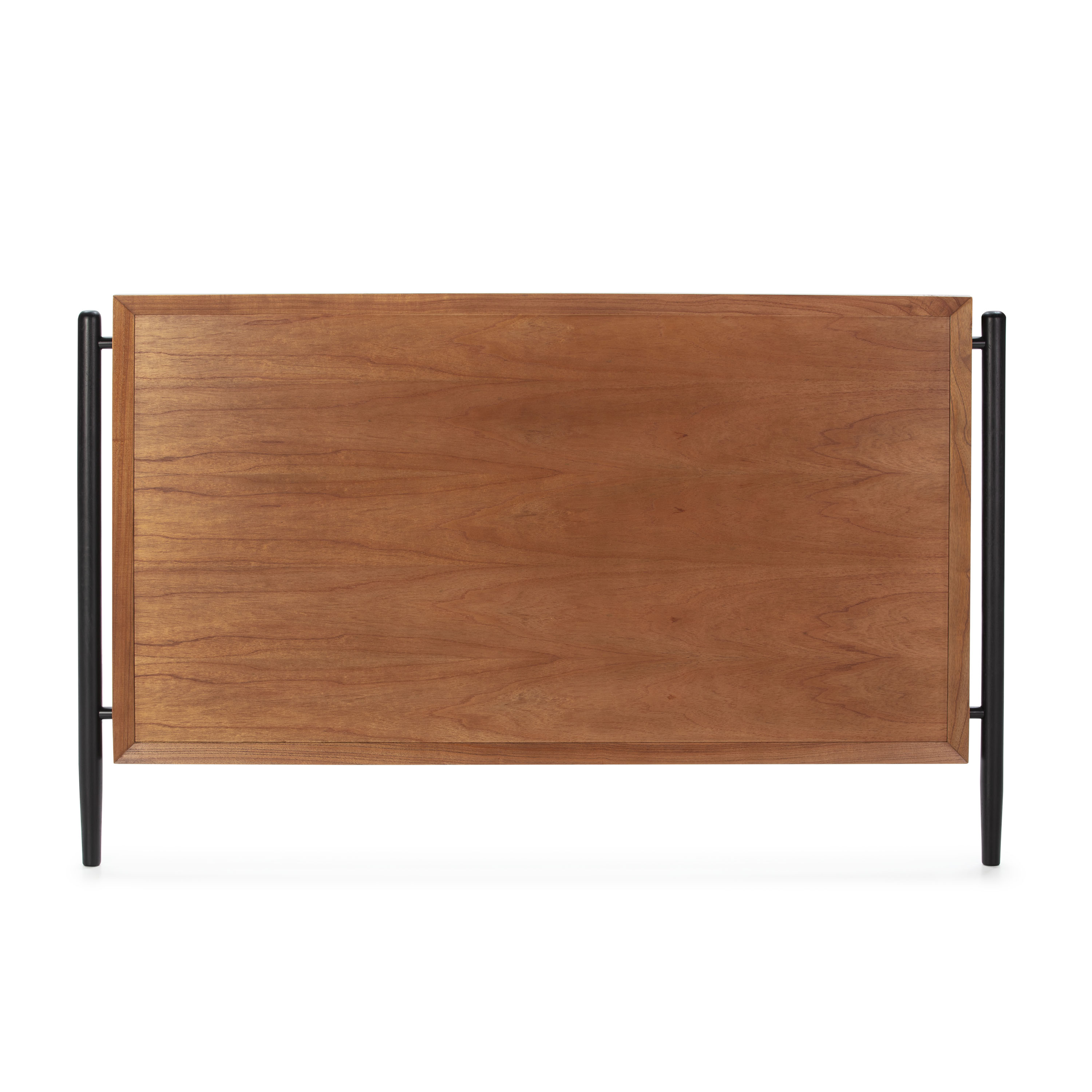 Cabecero 160x6x110 madera marron, negro, metal negro