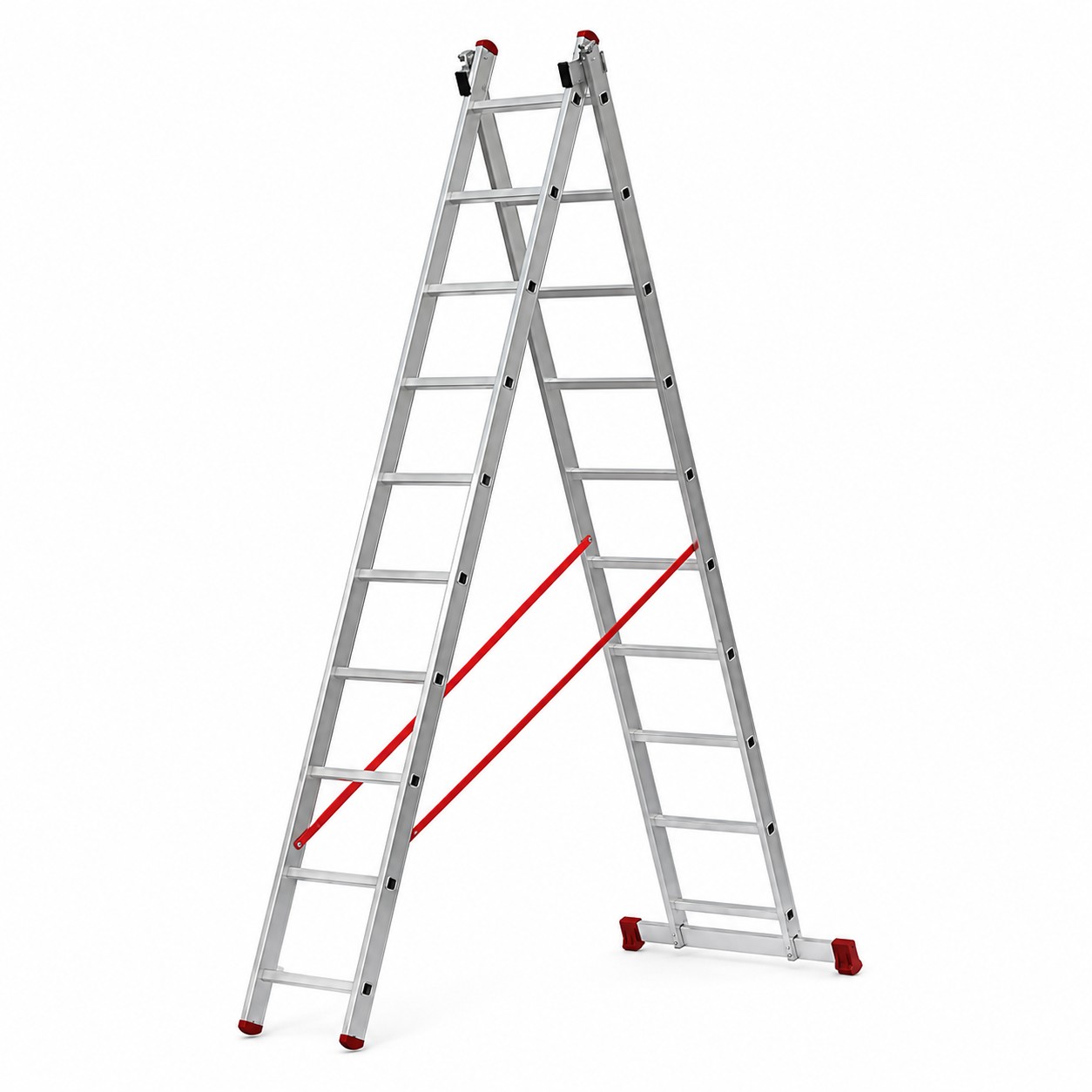 Escalera transformable doble plus tr2-plus-2.5 de 9x2 peldaños