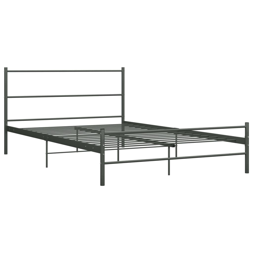 vidaXL estructura de cama sin colchón metal gris 120x200 cm