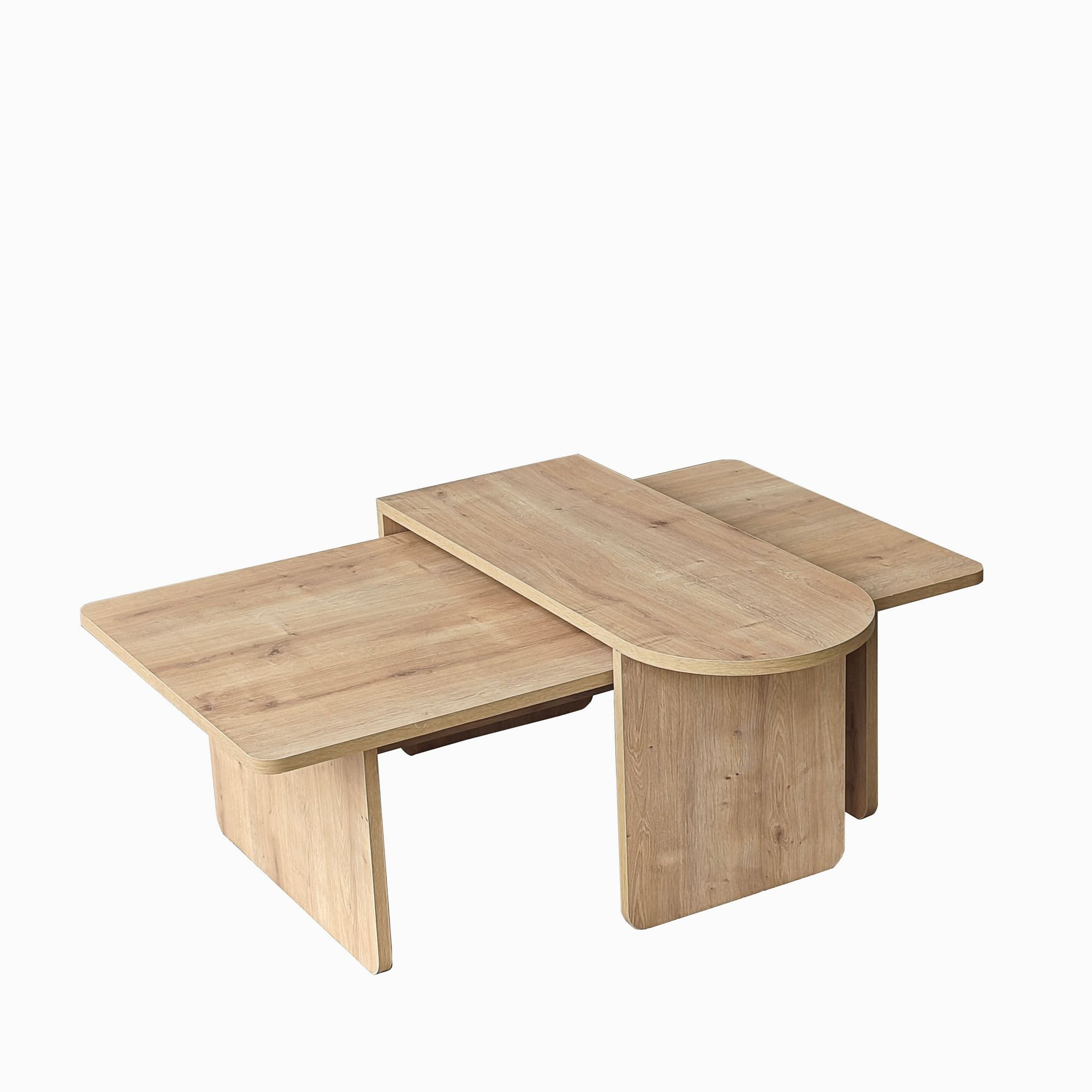Conjunto de mesa de centro de madera <<paris>> 105 x 60 x 35 cm - bronce