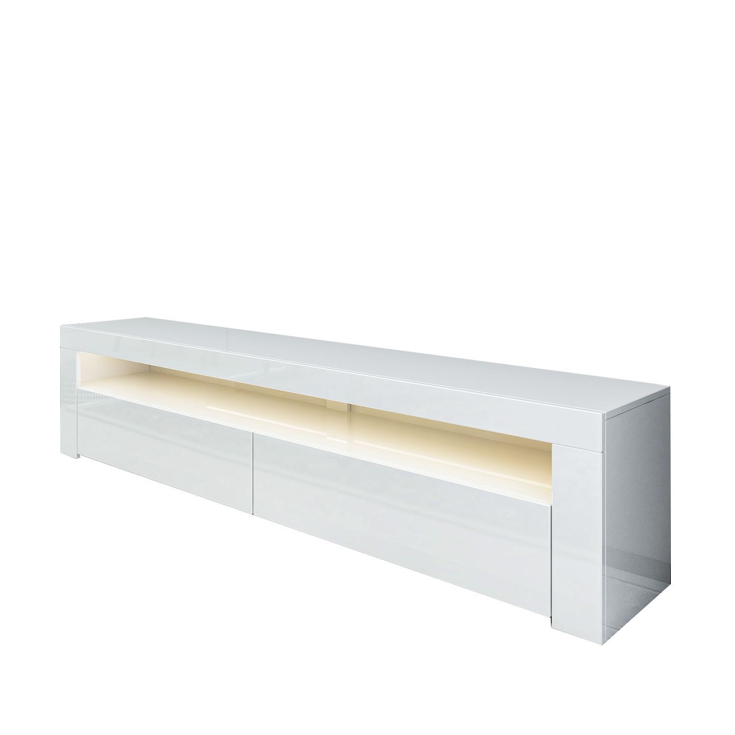Soporte de tv de madera "bati" - 150 x 36 x 46 cm - blanco