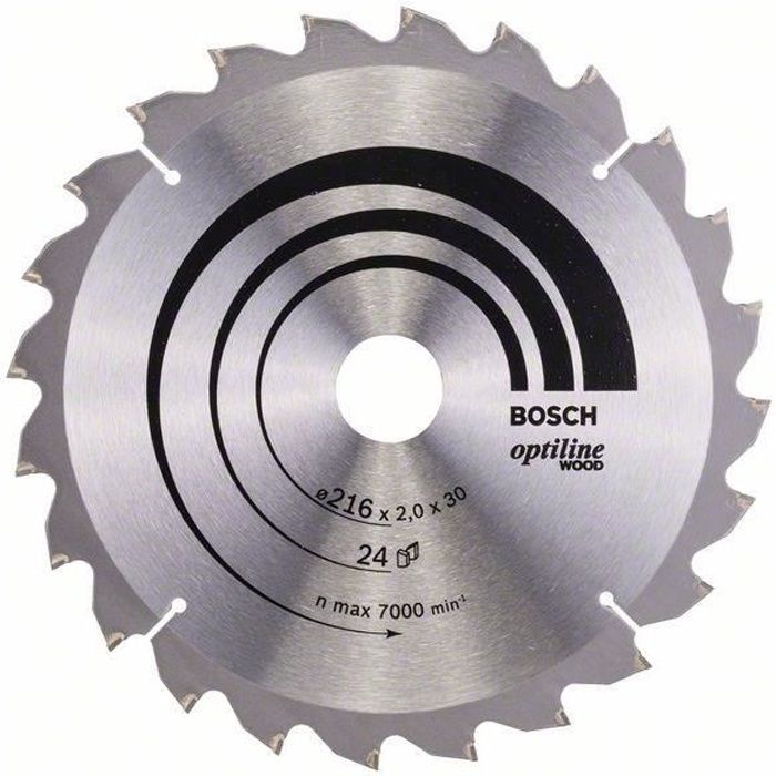 Hoja de sierra circular de carburo Bosch professional 216 x 30 x 2,0 mm (24