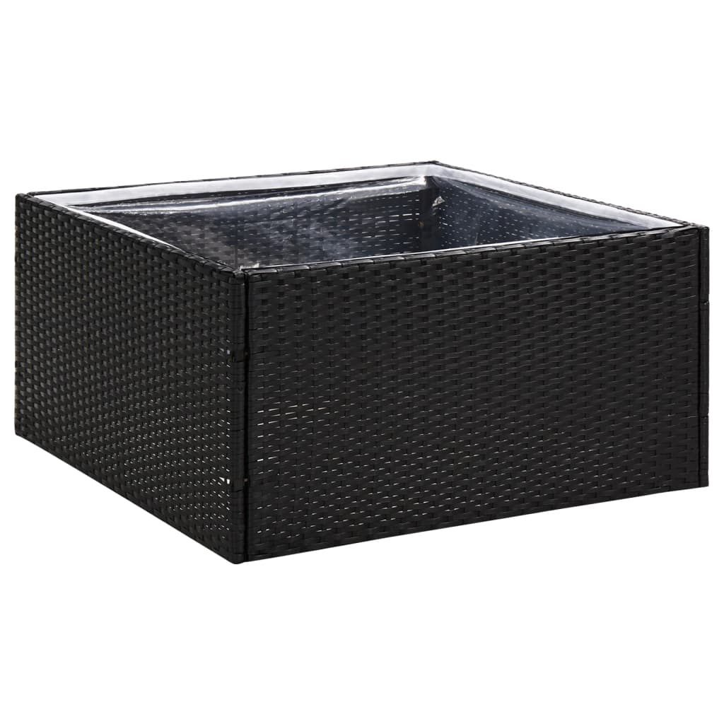 vidaXL jardinera ratán sintético negra 80x80x40 cm