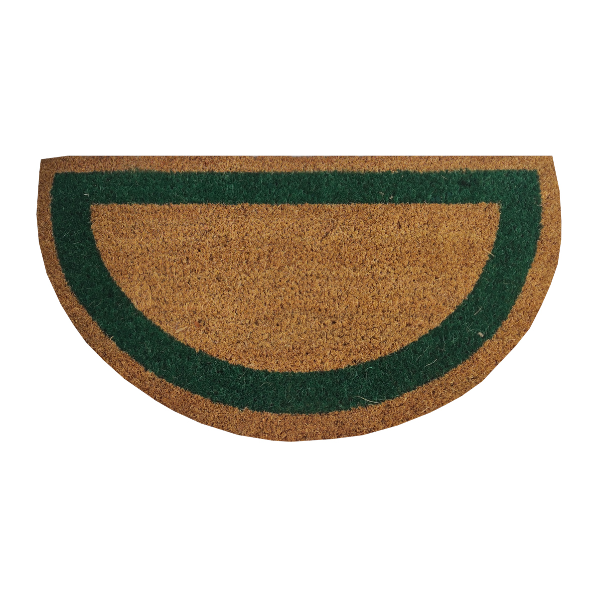 Felpudo| 100% coco| base goma antideslizante| semiluna verde| 30x55cm