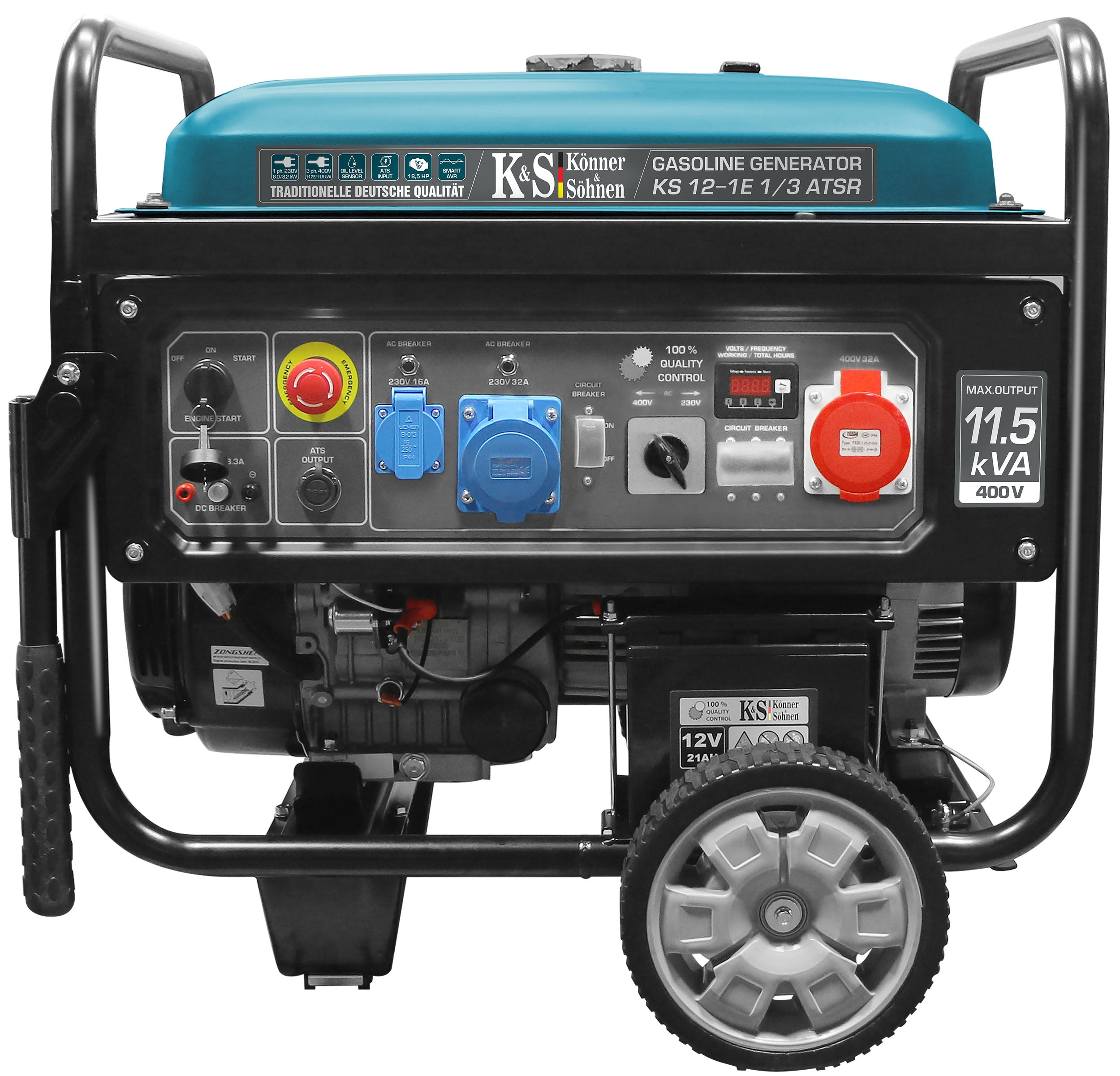 Generador gasolina Könner & Söhnen KS 12-1E 1/3 ATSR 230/400V 8200W