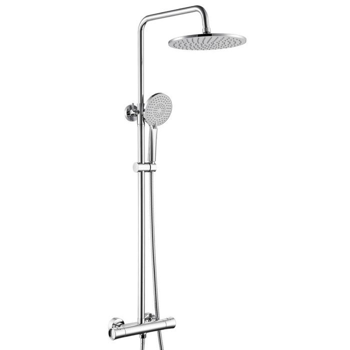 Columna de ducha termostática - auralum max - acero inoxidable - cromado -
