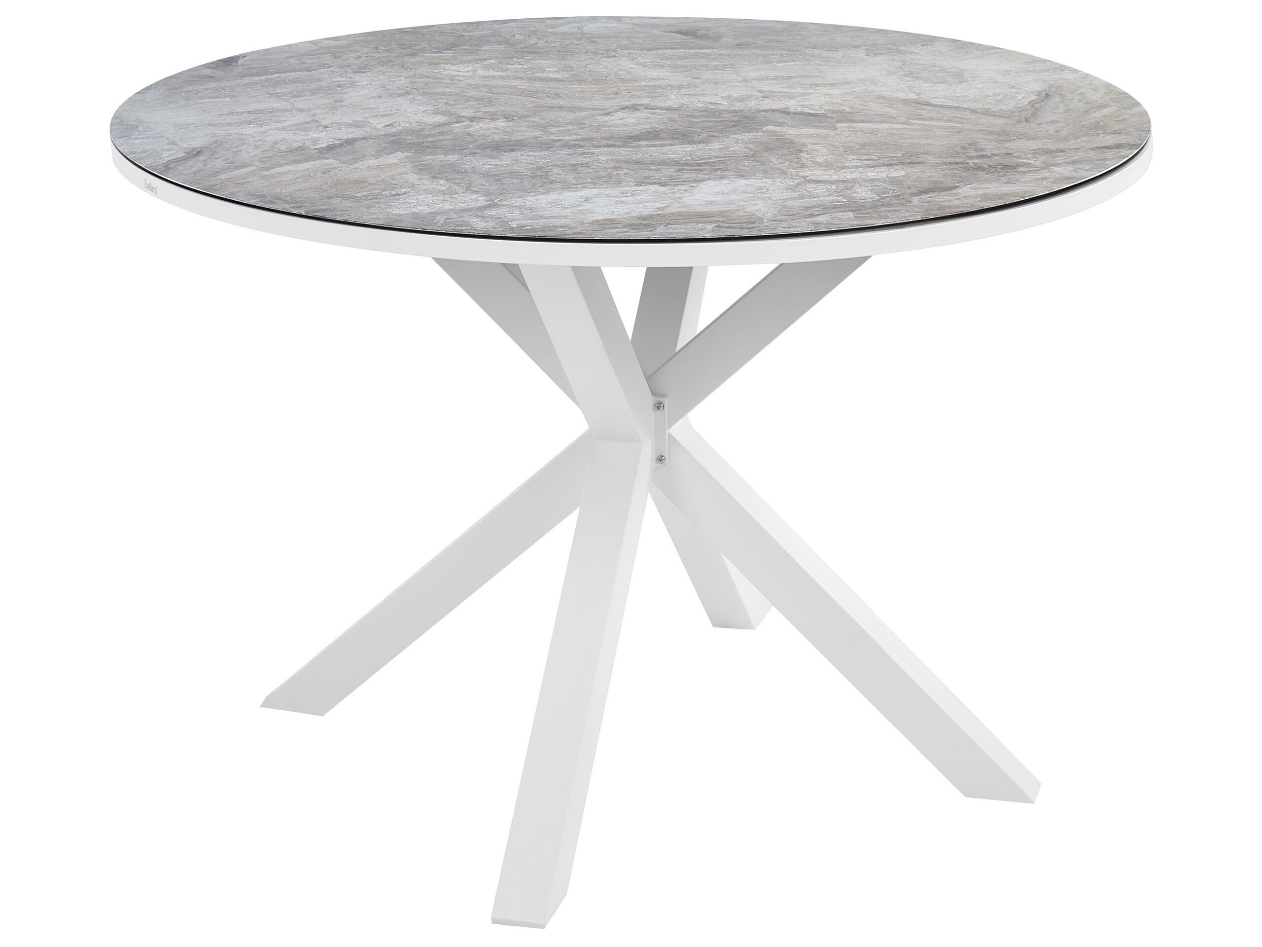 Mesa de jardín maletto 120 cm 120 cm vidrio gris oscuro