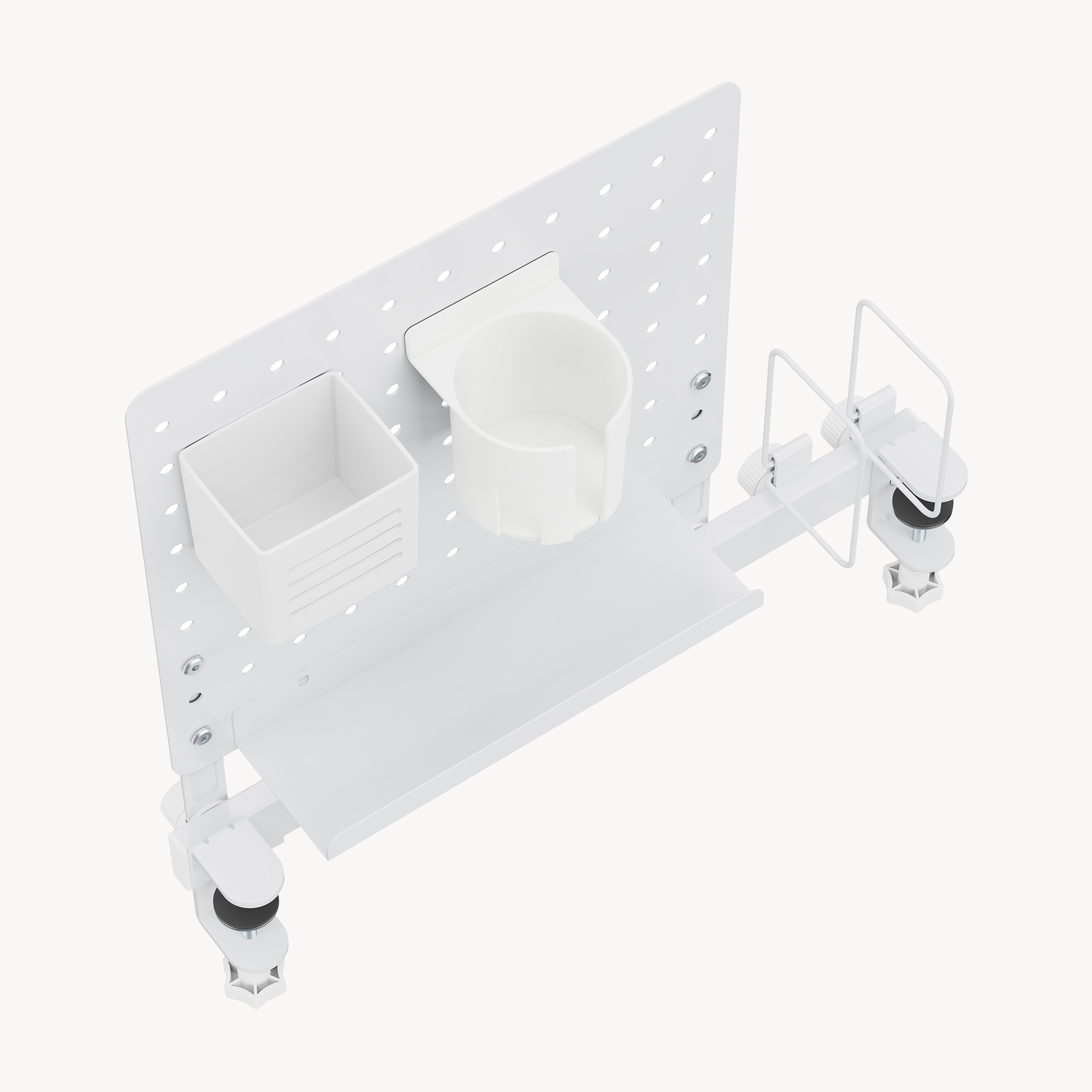 Organizador de escritorio de tablero perforado sauda 50x50 cm acero blanco