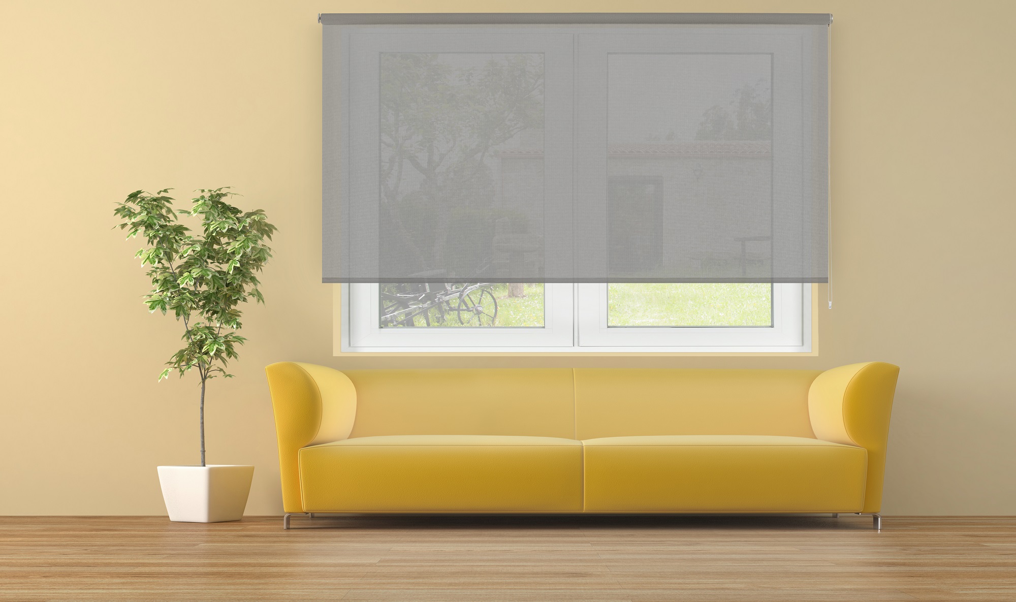 Estor enrollable traslúcido cotton gris 105 x 250cm