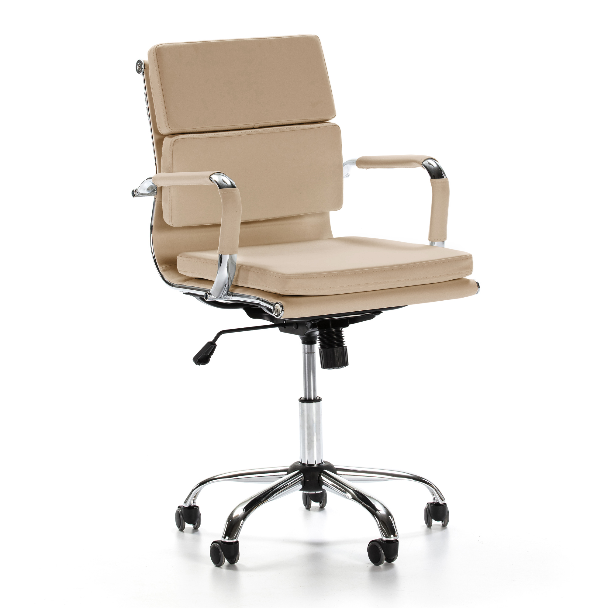 Sillón de oficina fenix reclinable taupe, piel sintética, altura ajustable