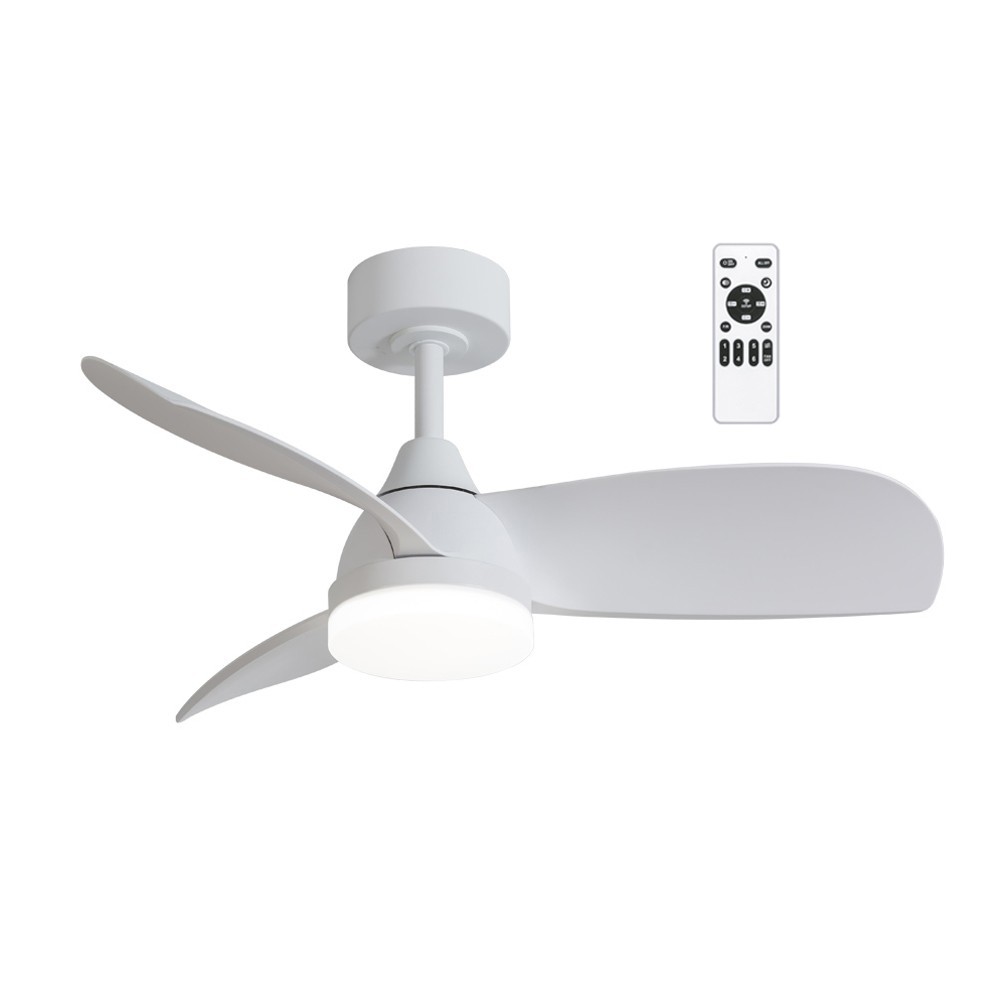 Ventilador de techo con luz LED 18w borse pequeño blanco 3 cct dim ø92cm