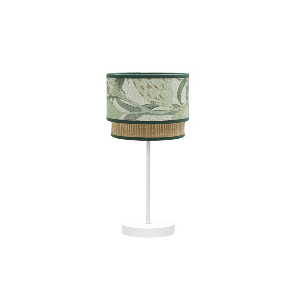 Sobremesa pequeña 1xe14 blanco verde natural 42x18x18cm congo