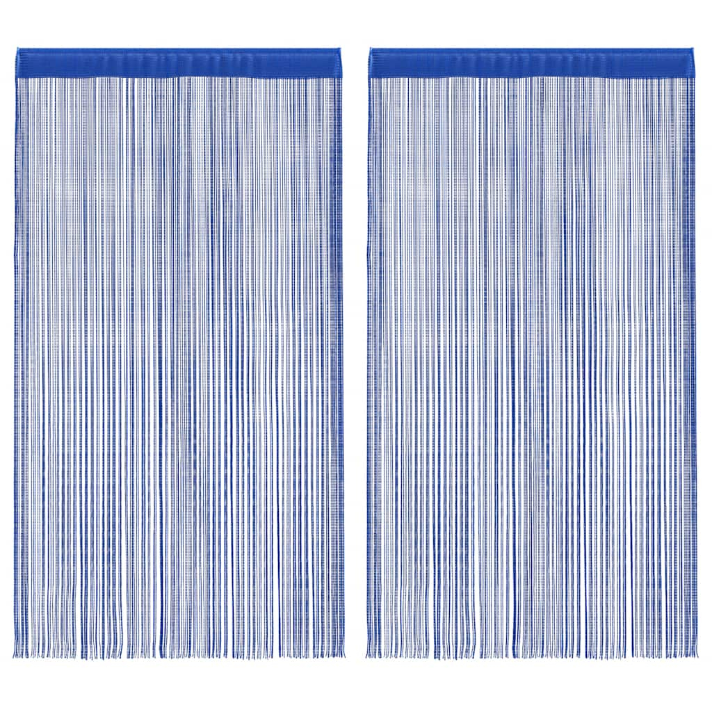 vidaXL cortinas de flecos 2 piezas 140x250 cm azul