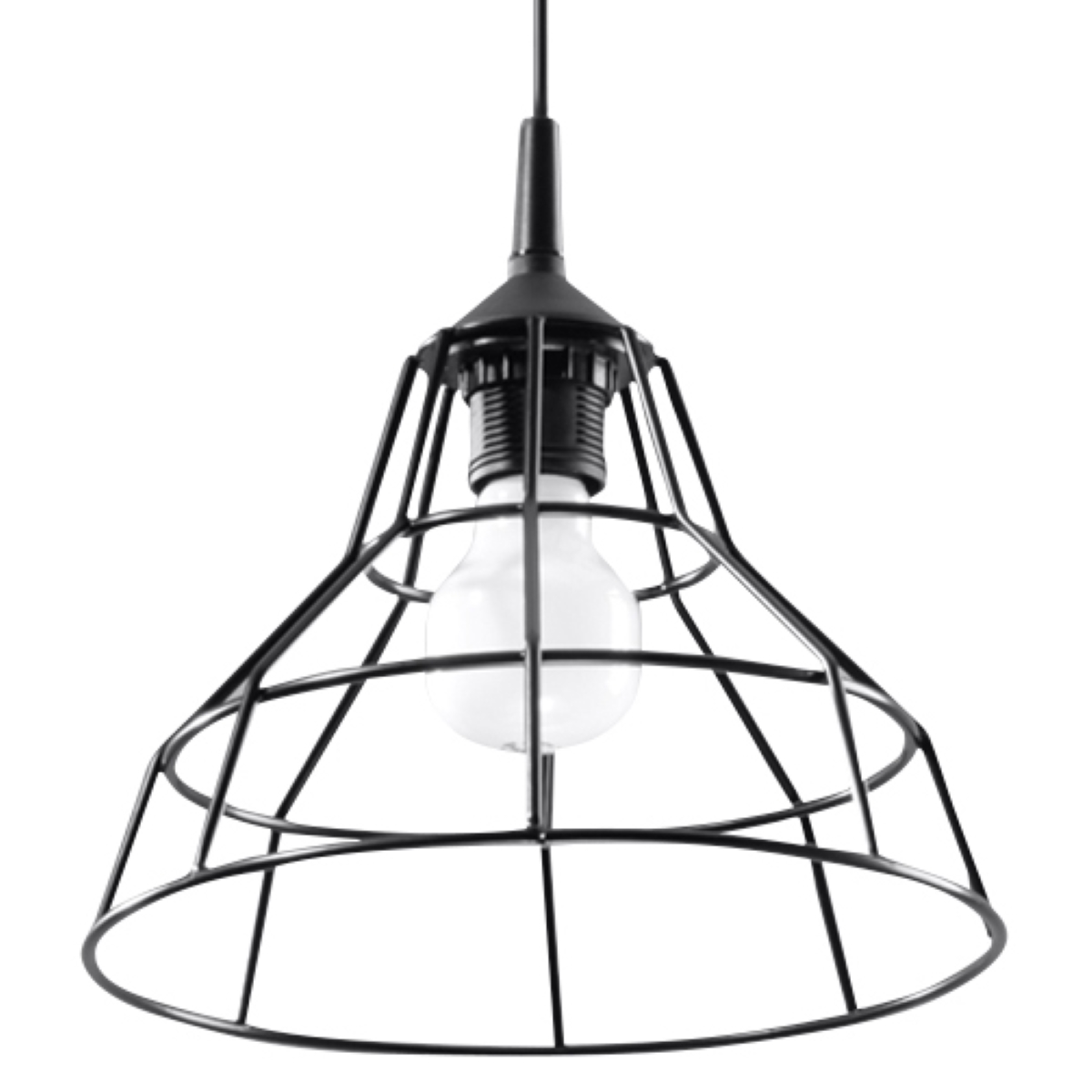 Lámpara coLGante negro acero 25x95x25cm
