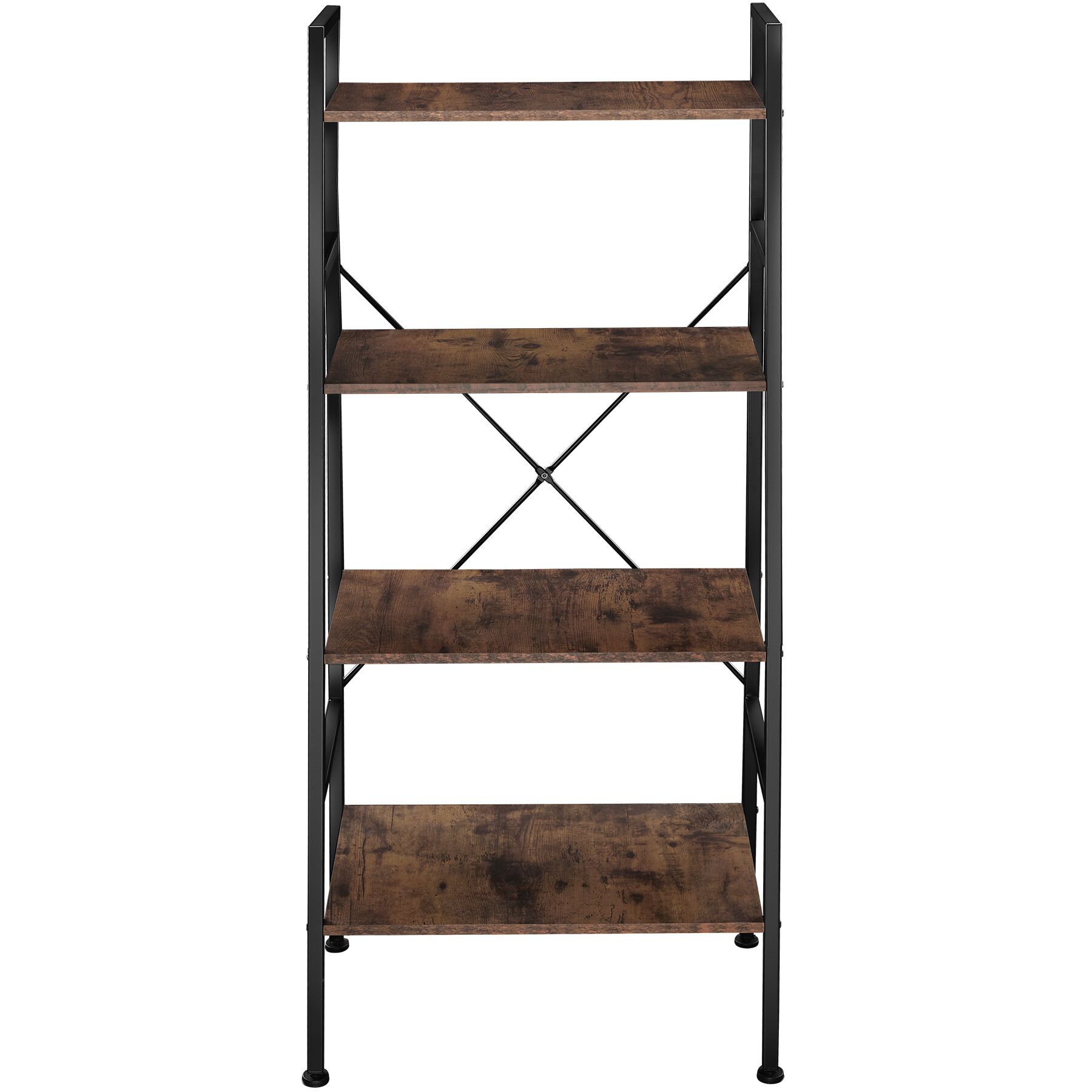 Estantería industrial y 4 estantes 61,5x36,5x150 cm madera oscura