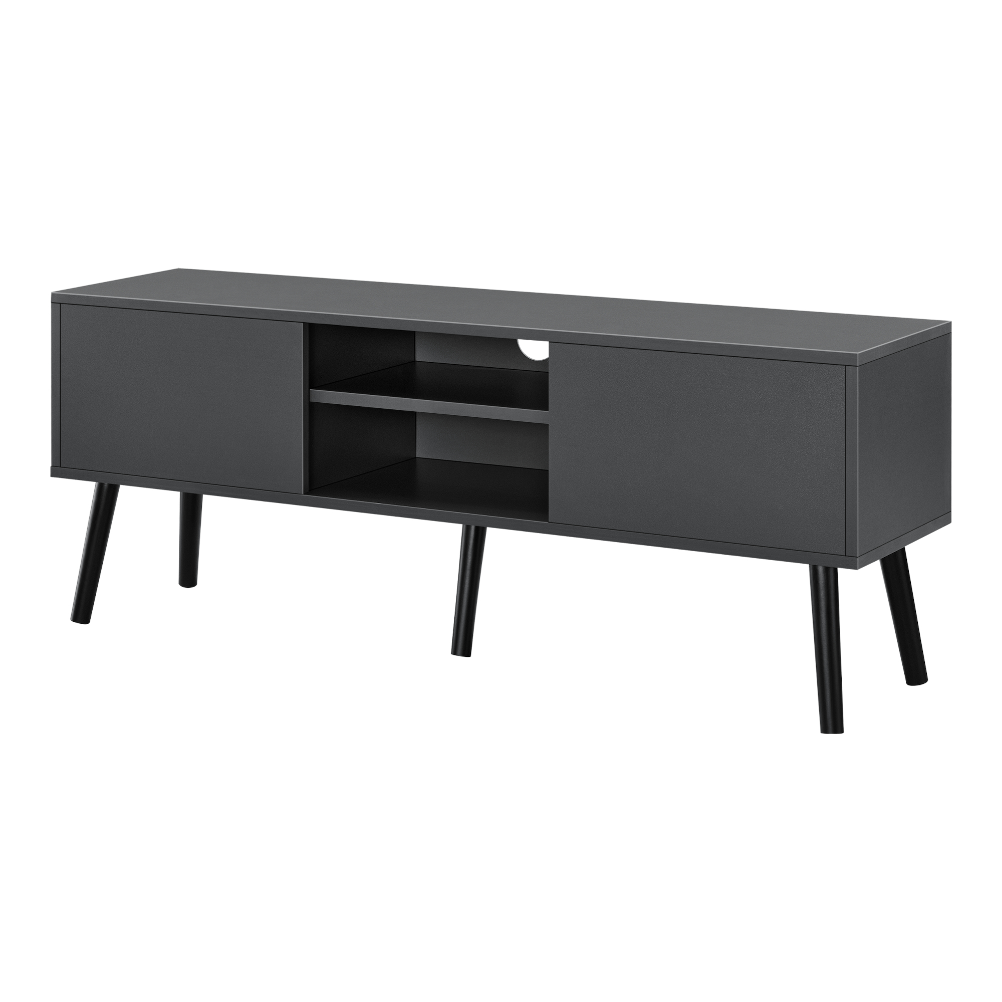 Mesa de tele eskilstuna 2 puertas 2 estantes aglomerado 120x30x47cm gris