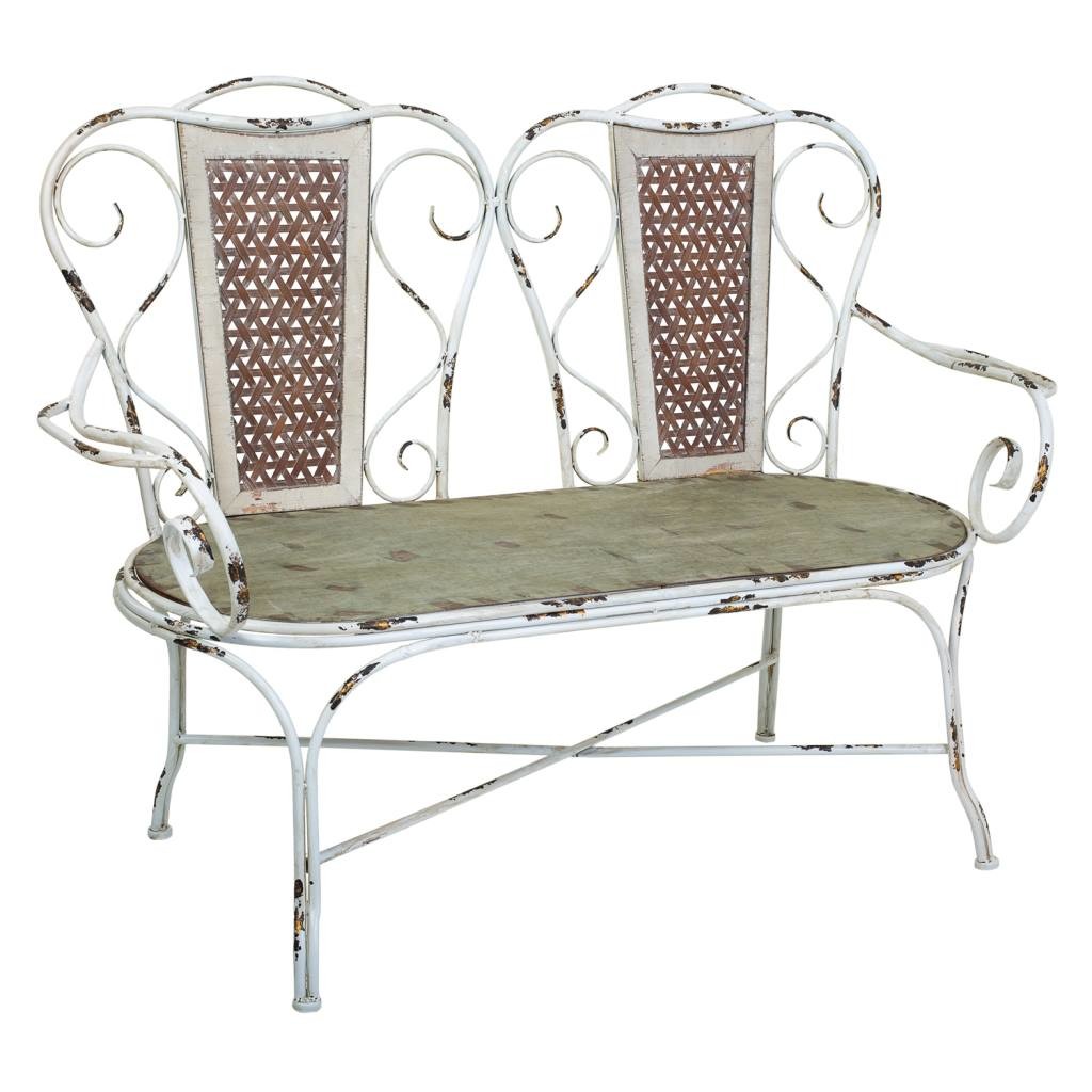Banco de metal 129x56.5x95h cm gris