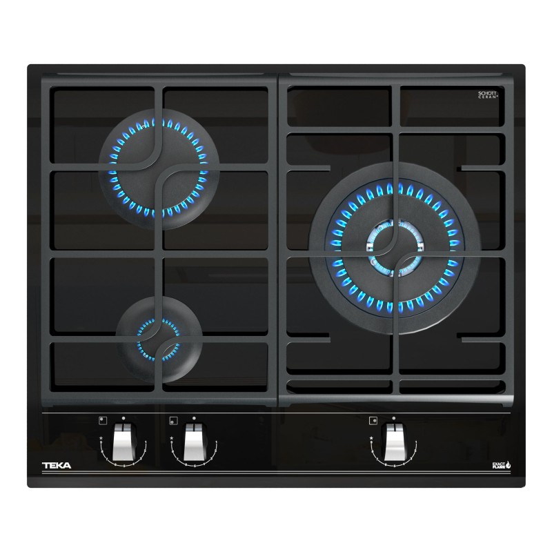 Placa teka gzc 63310 xbb but glass 3 quemadores bisel frontal