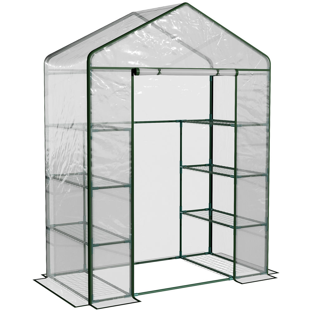 Invernadero de jardín 143x73x195cm tubo de acero, PVC color verde Outsunny